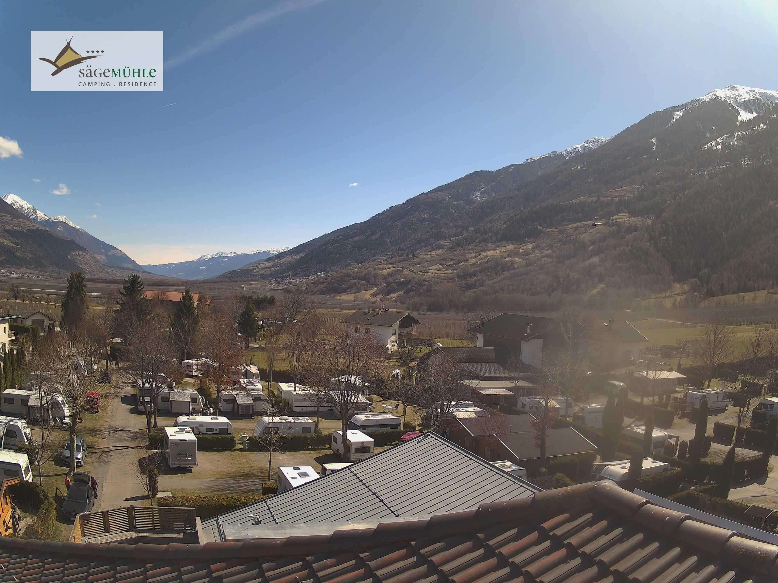Archiv Foto Webcam Prad am Stilfserjoch – Blick auf den Campingplatz