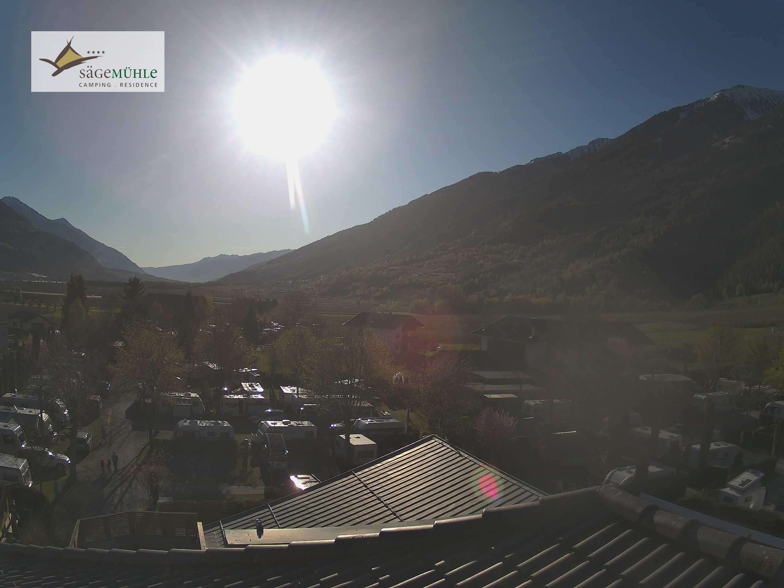 Archiv Foto Webcam Prad am Stilfserjoch – Blick auf den Campingplatz