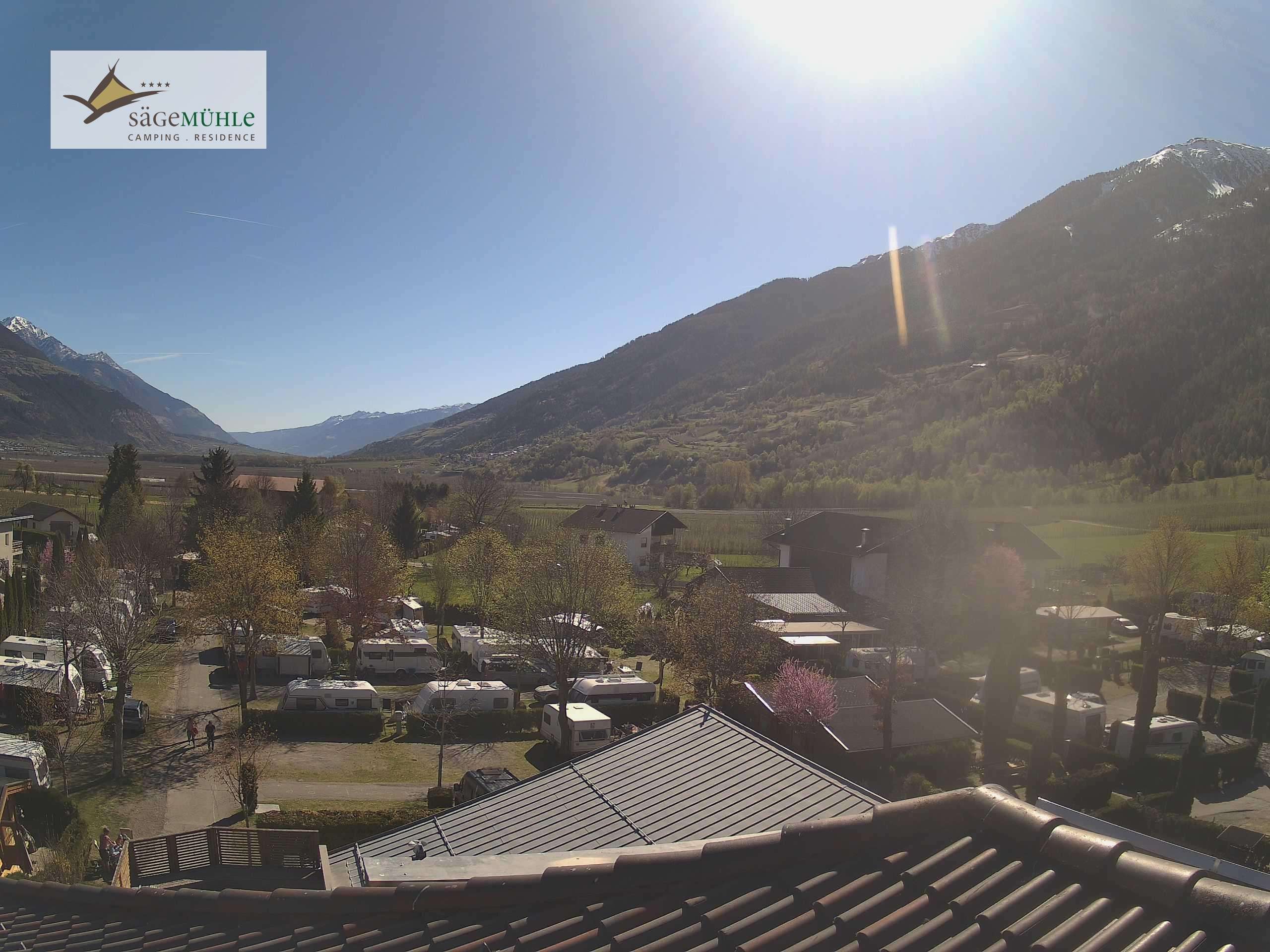 Archiv Foto Webcam Prad am Stilfserjoch – Blick auf den Campingplatz