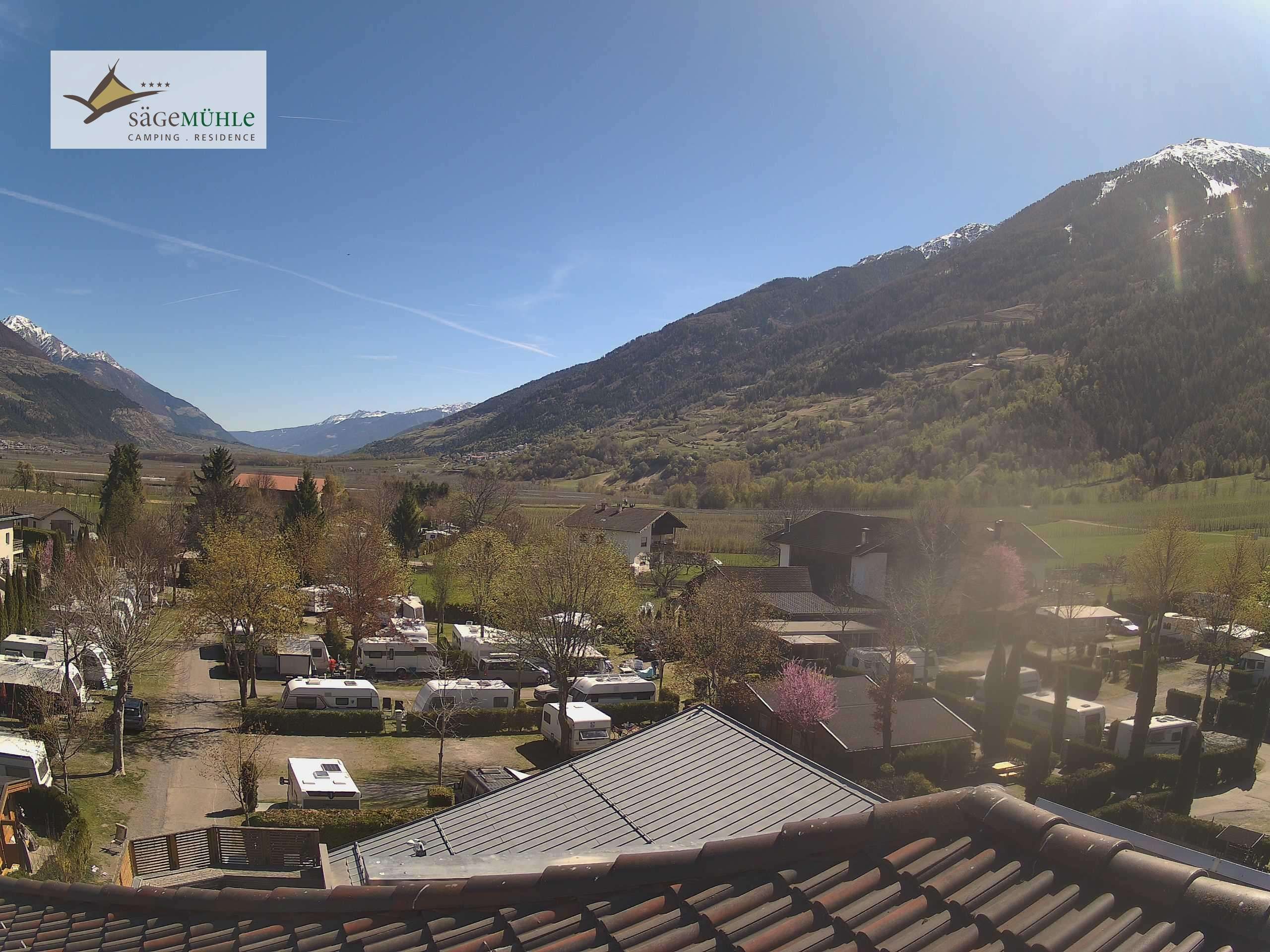 Archiv Foto Webcam Prad am Stilfserjoch – Blick auf den Campingplatz
