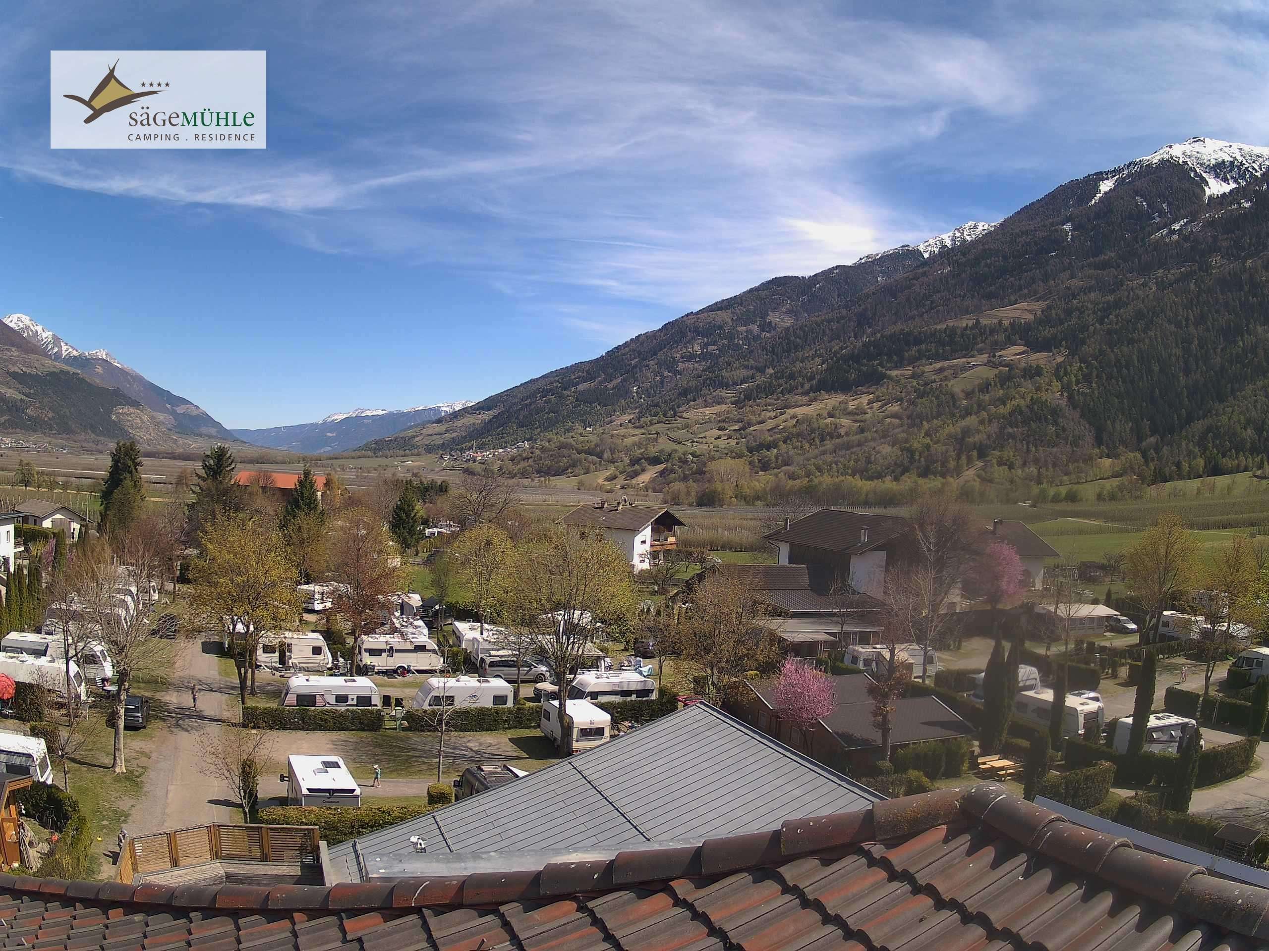 Archiv Foto Webcam Prad am Stilfserjoch – Blick auf den Campingplatz