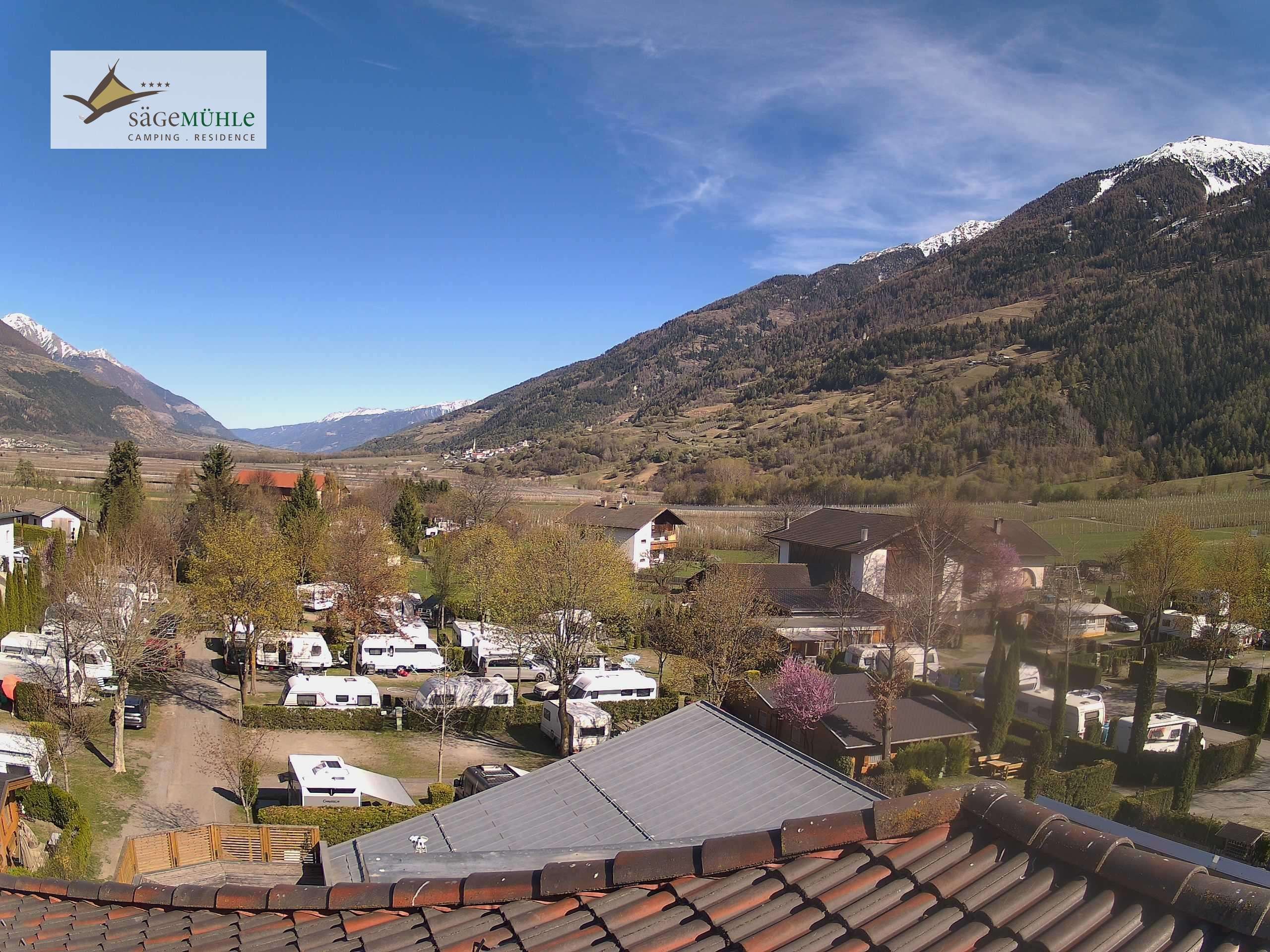 Archiv Foto Webcam Prad am Stilfserjoch – Blick auf den Campingplatz