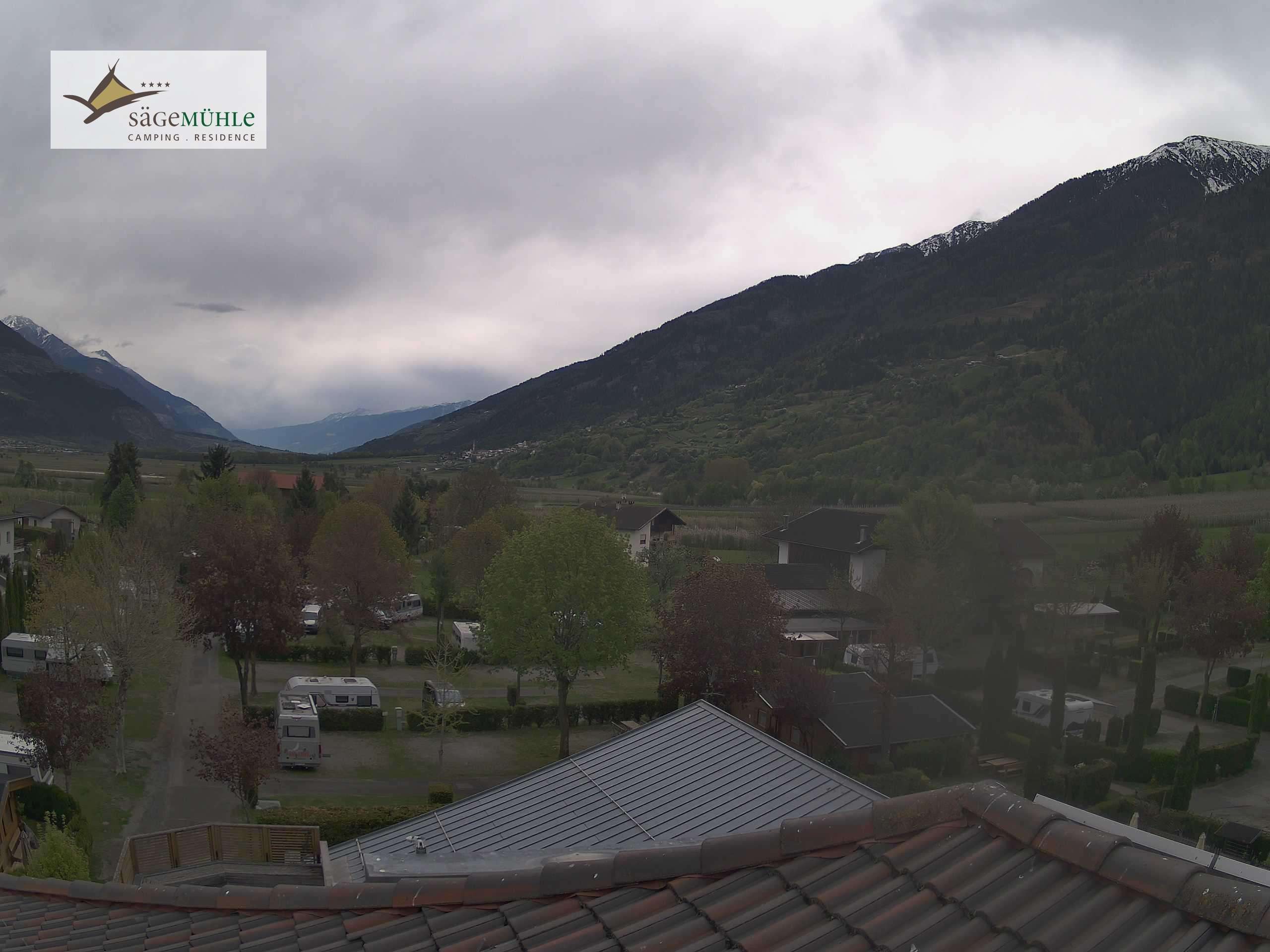 Archiv Foto Webcam Prad am Stilfserjoch – Blick auf den Campingplatz