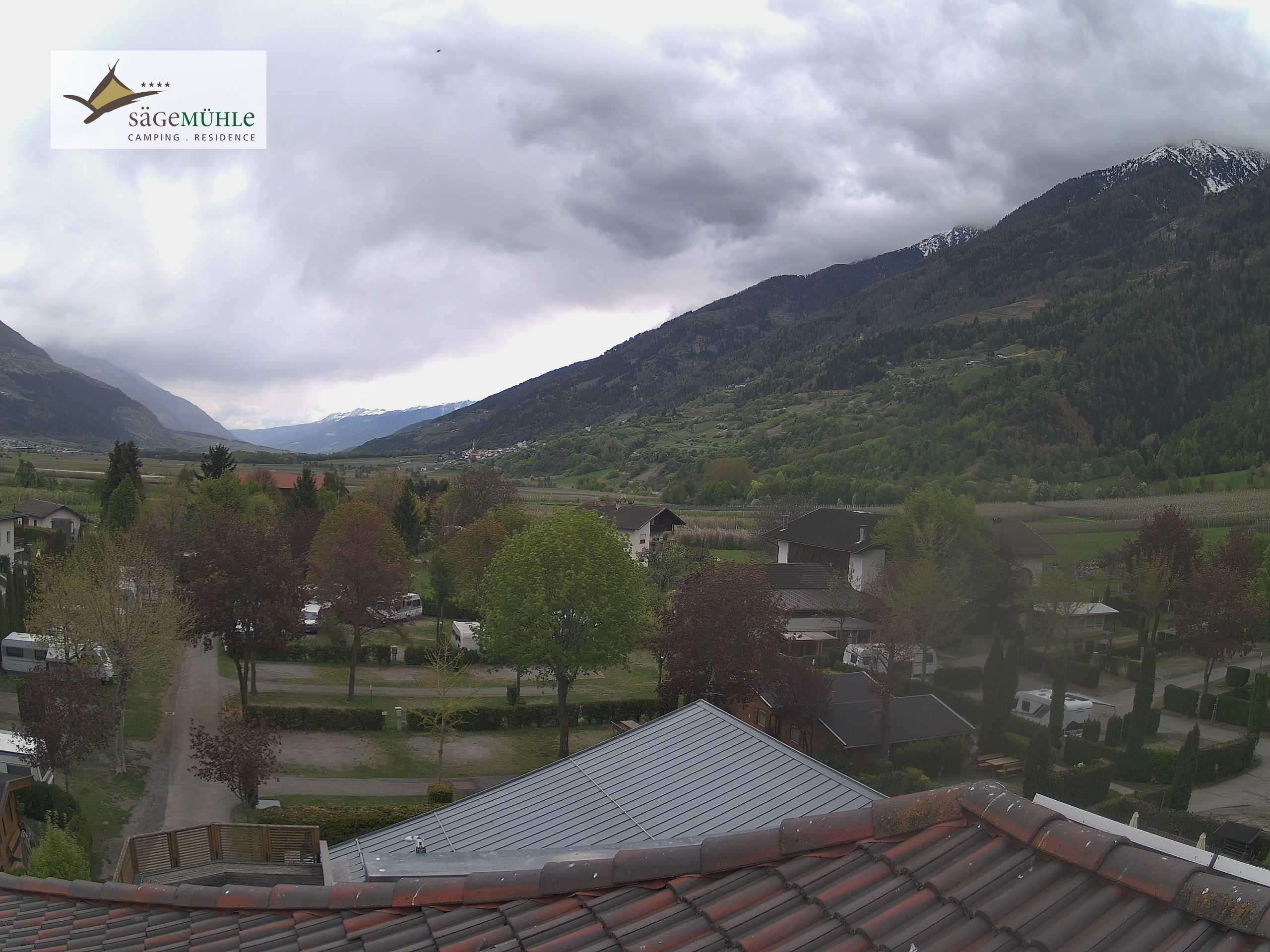 Archiv Foto Webcam Prad am Stilfserjoch – Blick auf den Campingplatz