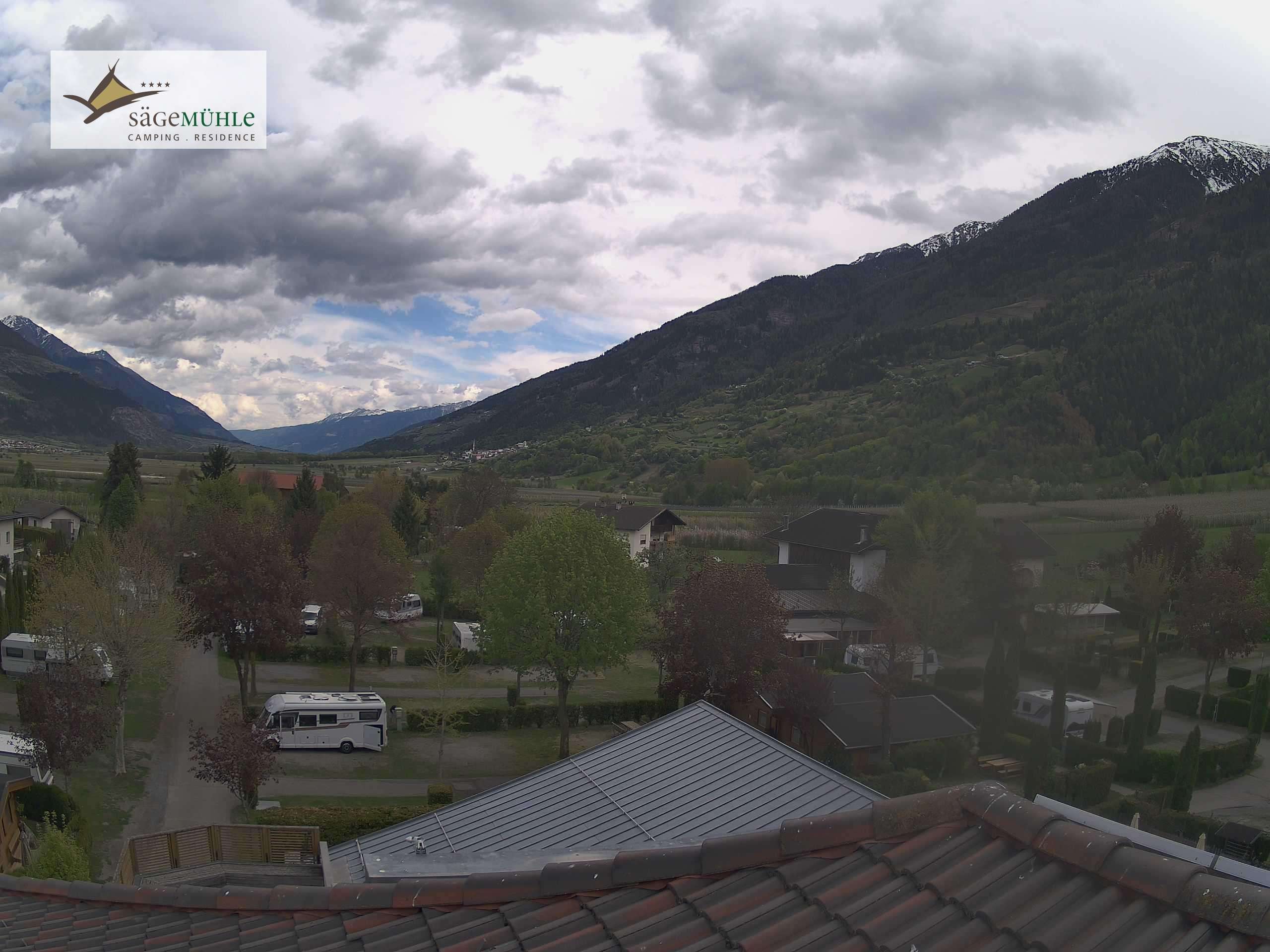 Archiv Foto Webcam Prad am Stilfserjoch – Blick auf den Campingplatz