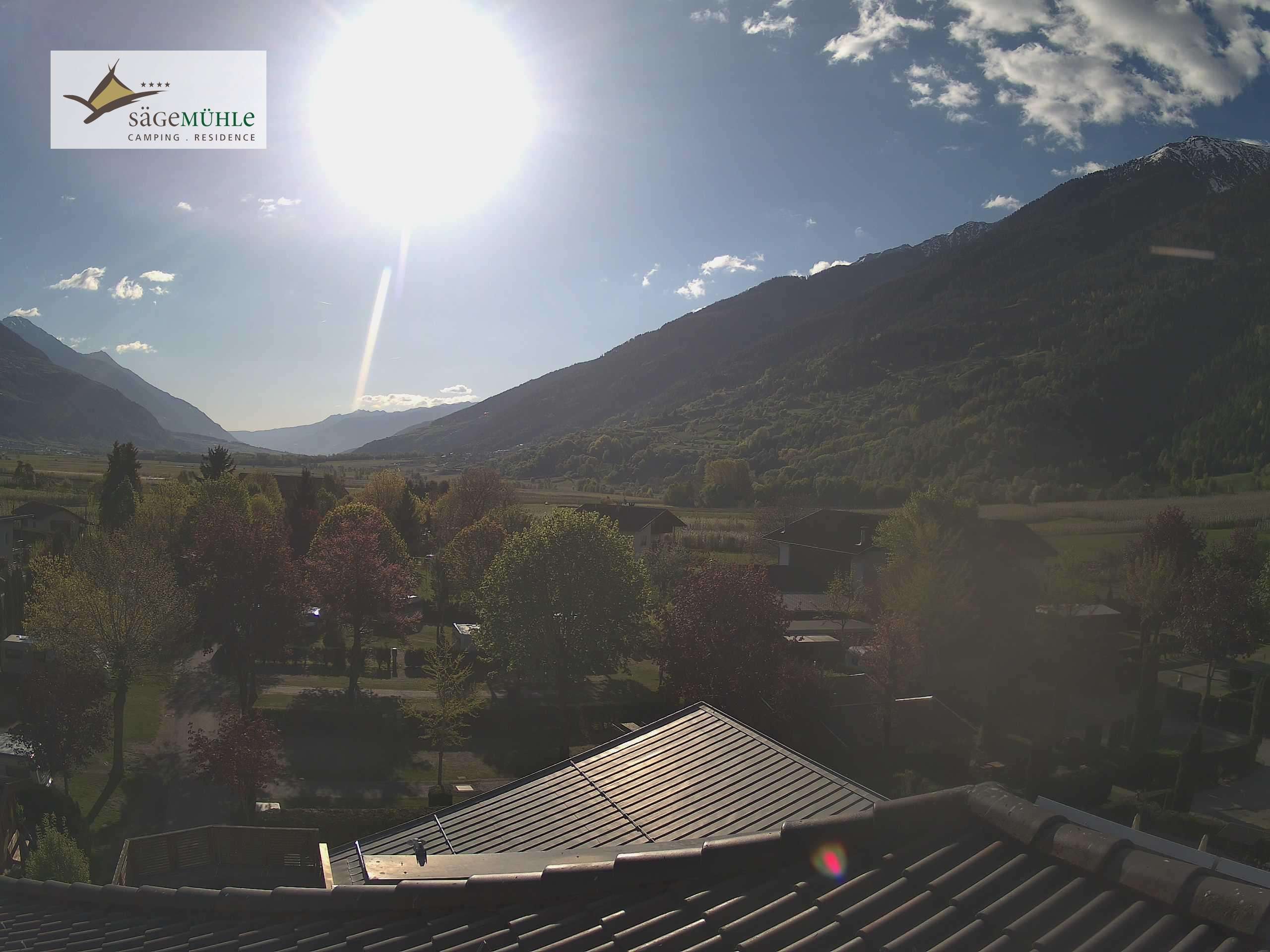 Archiv Foto Webcam Prad am Stilfserjoch – Blick auf den Campingplatz