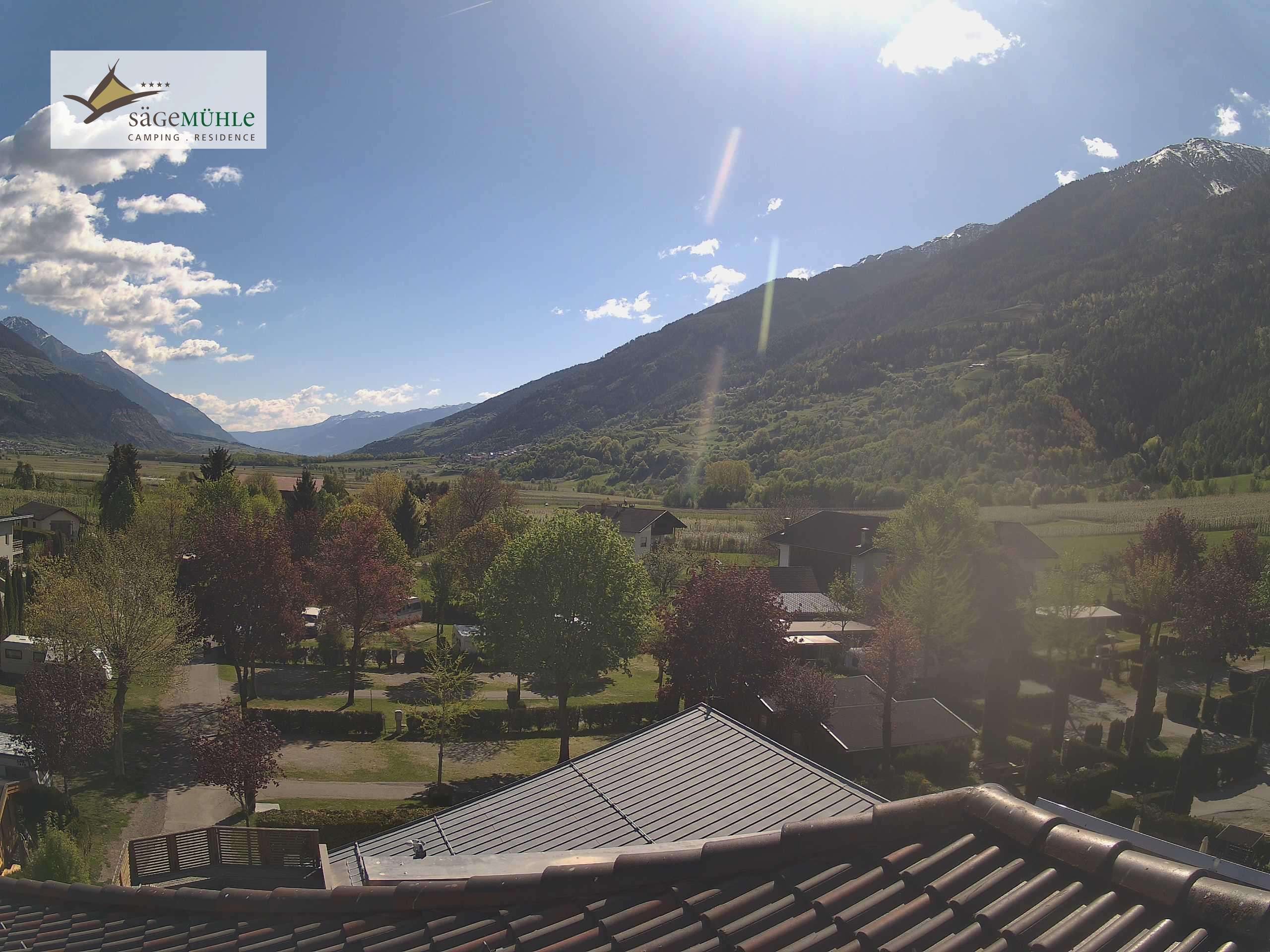 Archiv Foto Webcam Prad am Stilfserjoch – Blick auf den Campingplatz
