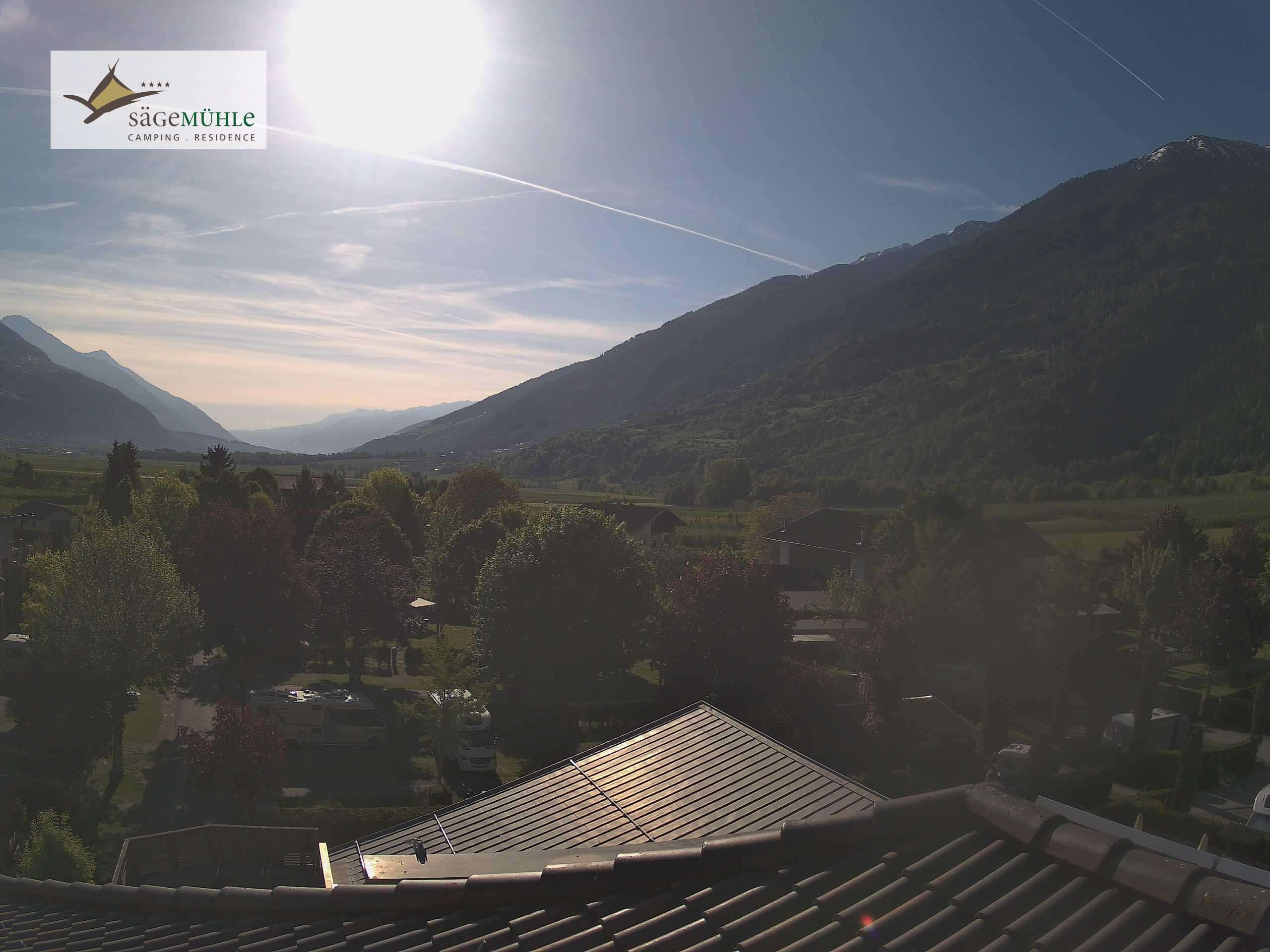 Archiv Foto Webcam Prad am Stilfserjoch – Blick auf den Campingplatz