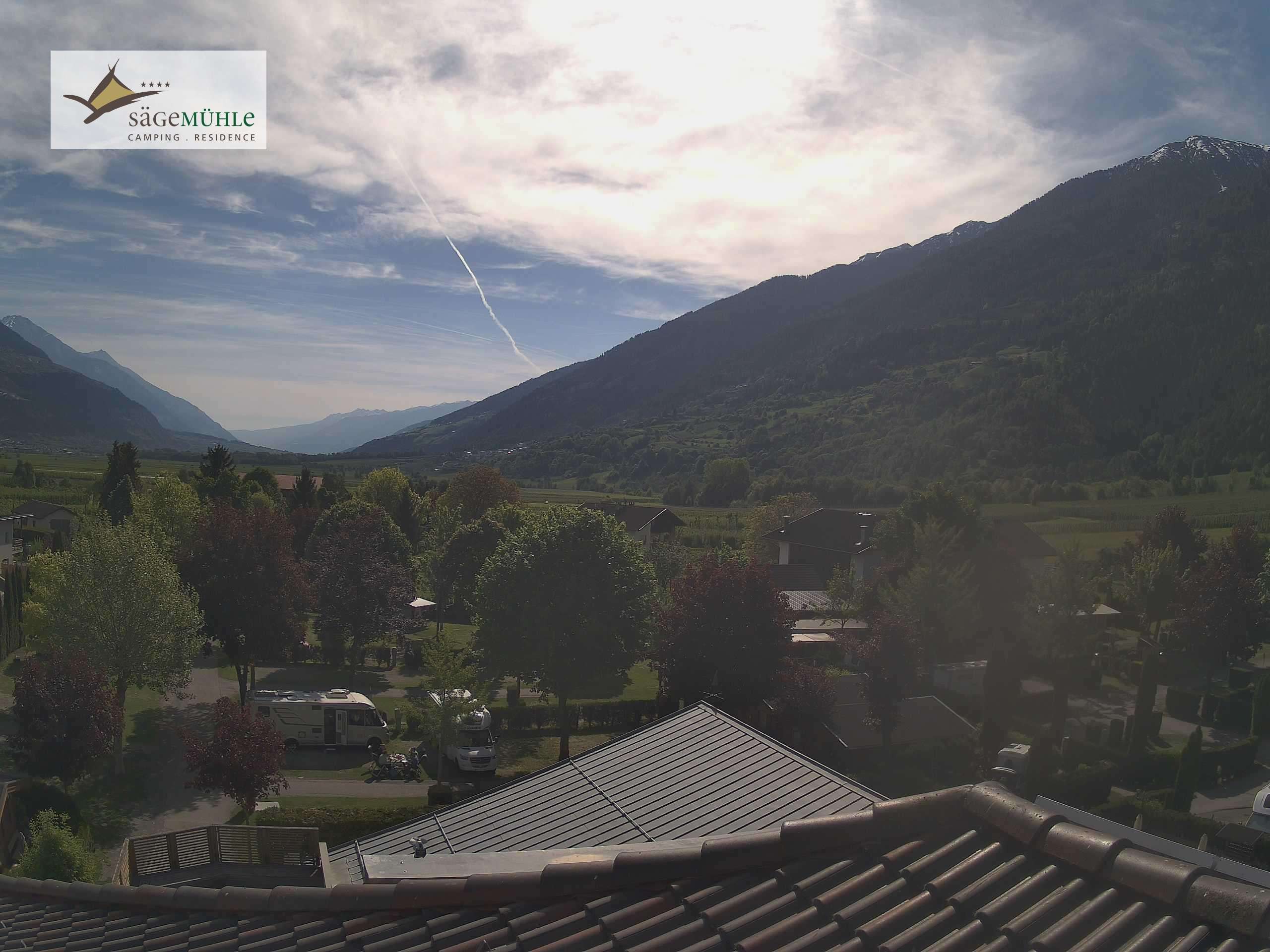 Archiv Foto Webcam Prad am Stilfserjoch – Blick auf den Campingplatz