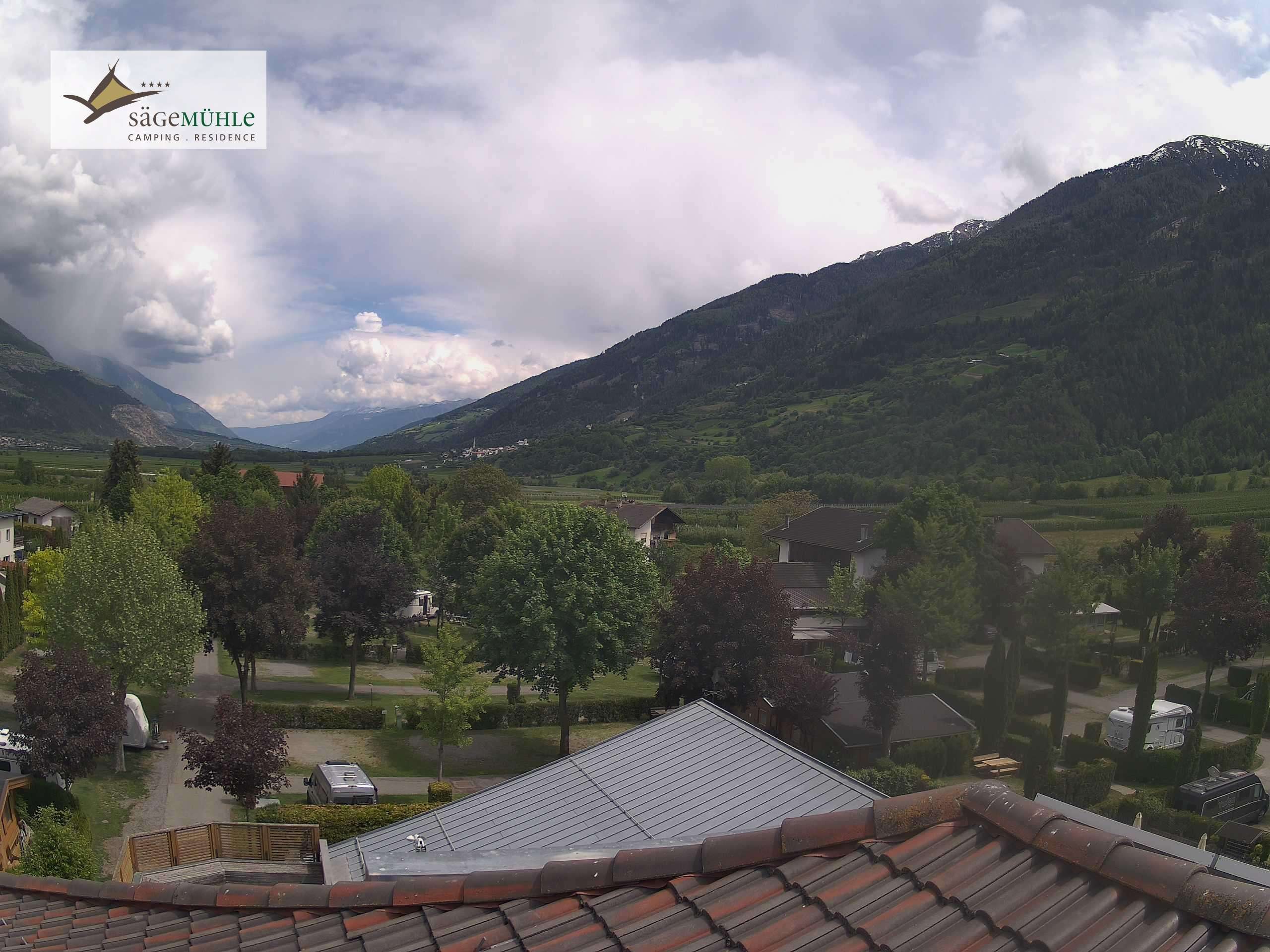 Archiv Foto Webcam Prad am Stilfserjoch – Blick auf den Campingplatz
