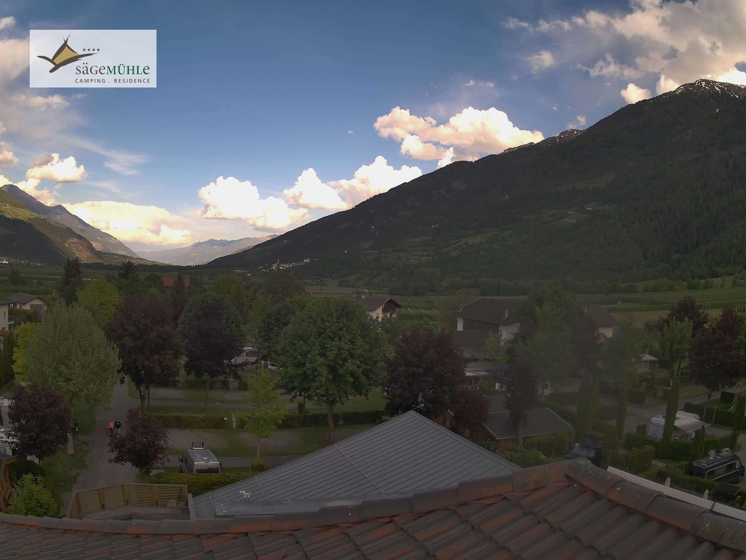 Archiv Foto Webcam Prad am Stilfserjoch – Blick auf den Campingplatz