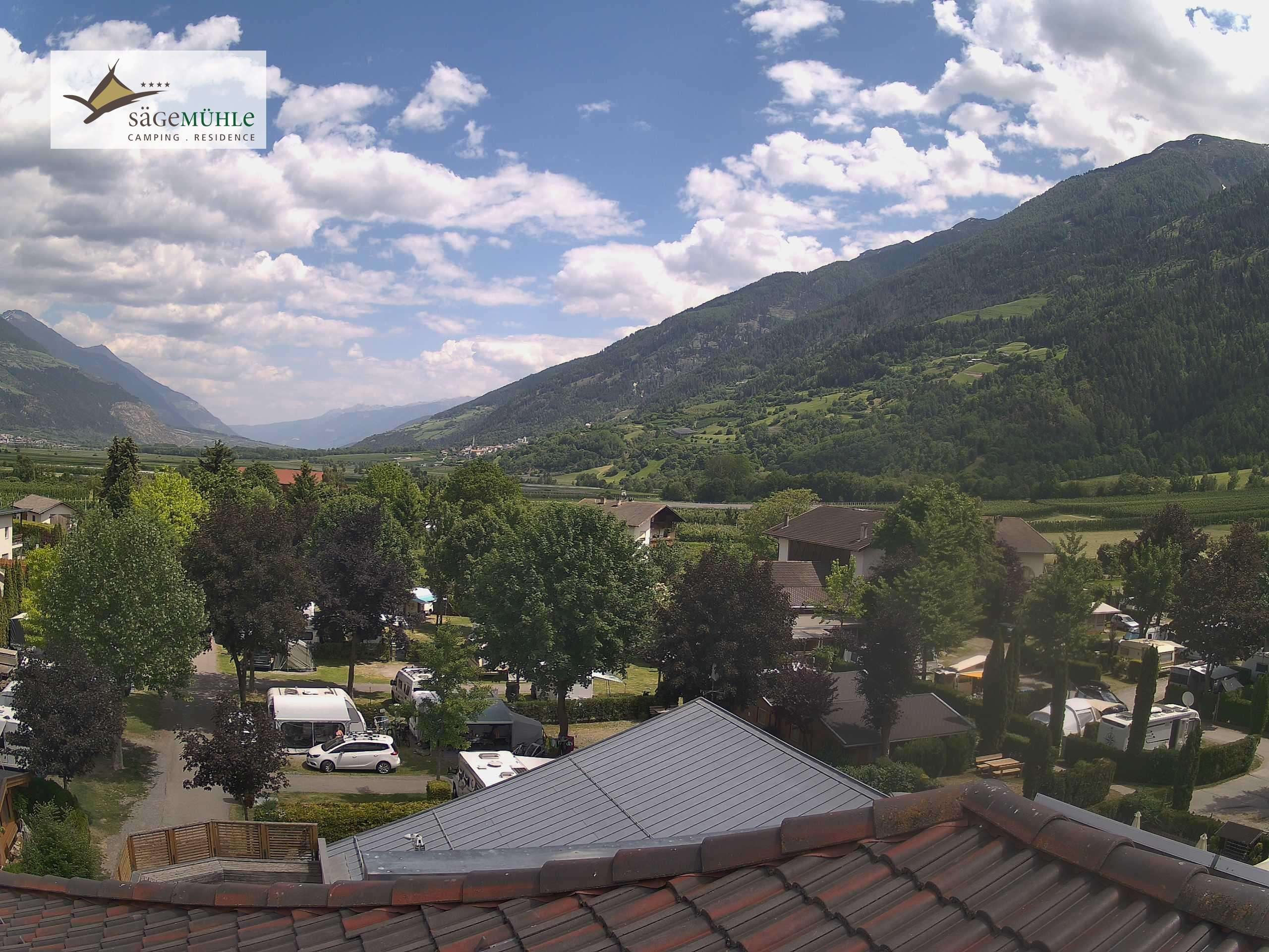 Archiv Foto Webcam Prad am Stilfserjoch – Blick auf den Campingplatz