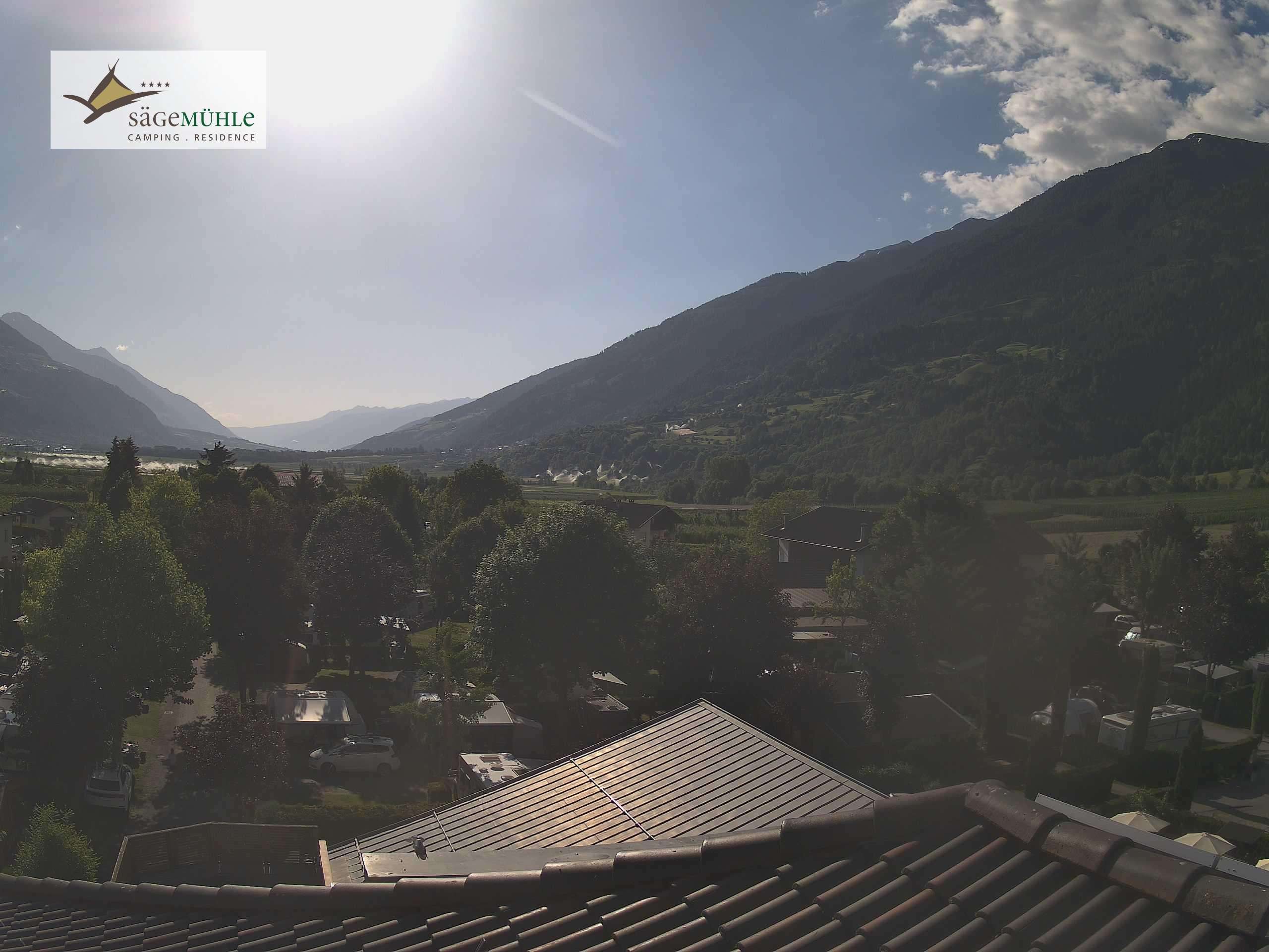 Archiv Foto Webcam Prad am Stilfserjoch – Blick auf den Campingplatz