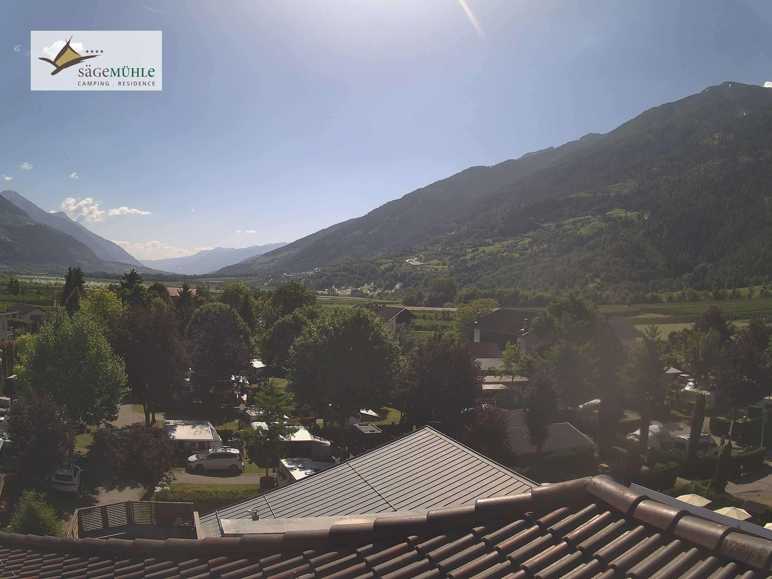 Archiv Foto Webcam Prad am Stilfserjoch – Blick auf den Campingplatz