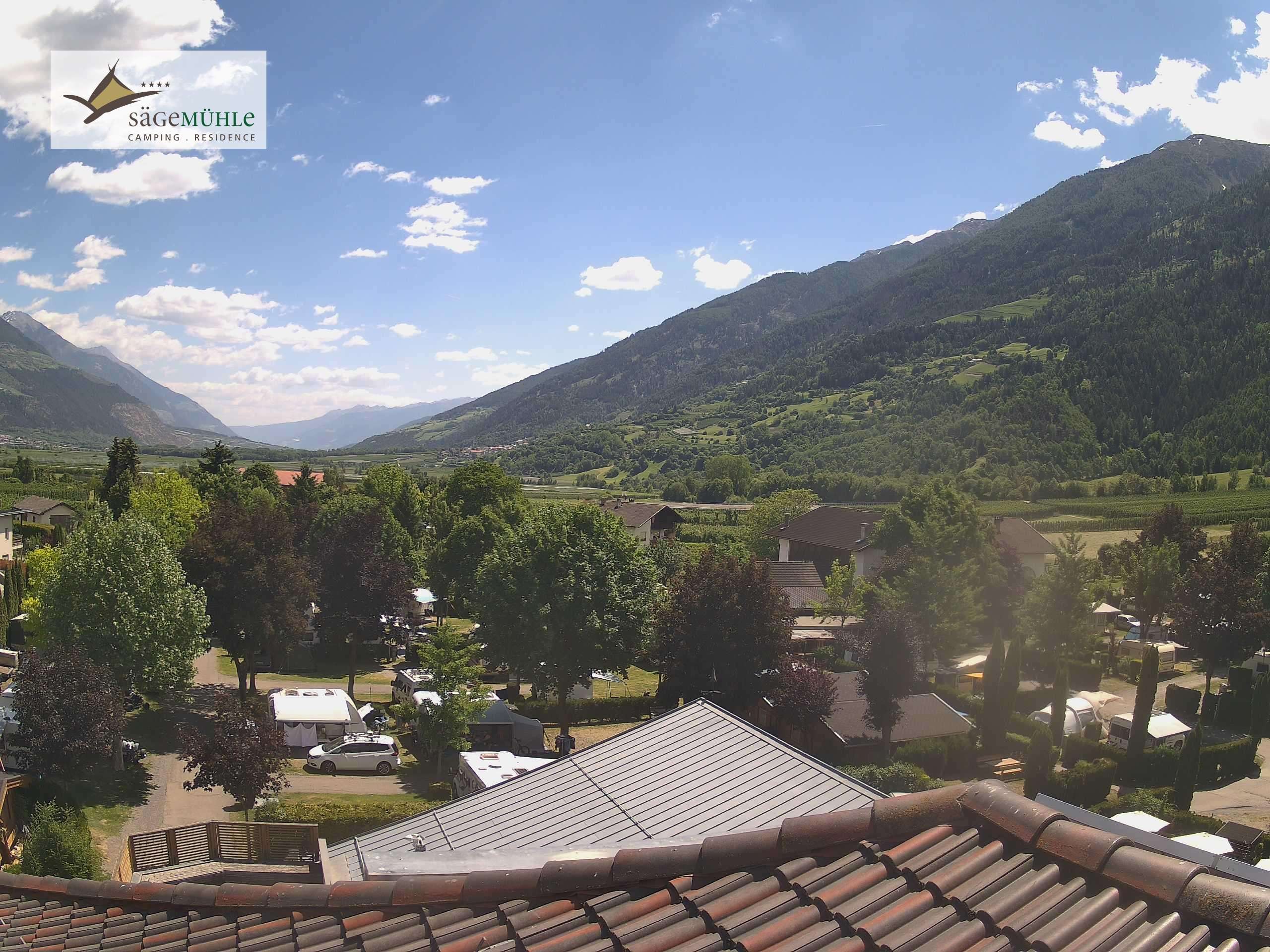 Archiv Foto Webcam Prad am Stilfserjoch – Blick auf den Campingplatz