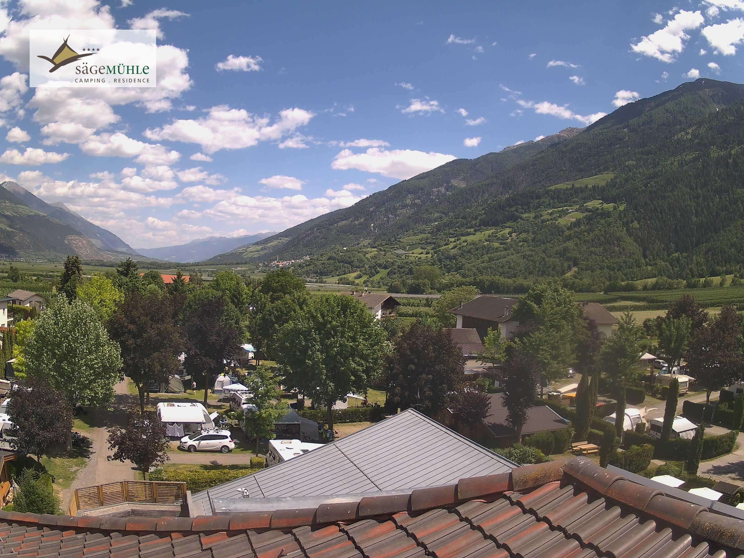 Archiv Foto Webcam Prad am Stilfserjoch – Blick auf den Campingplatz
