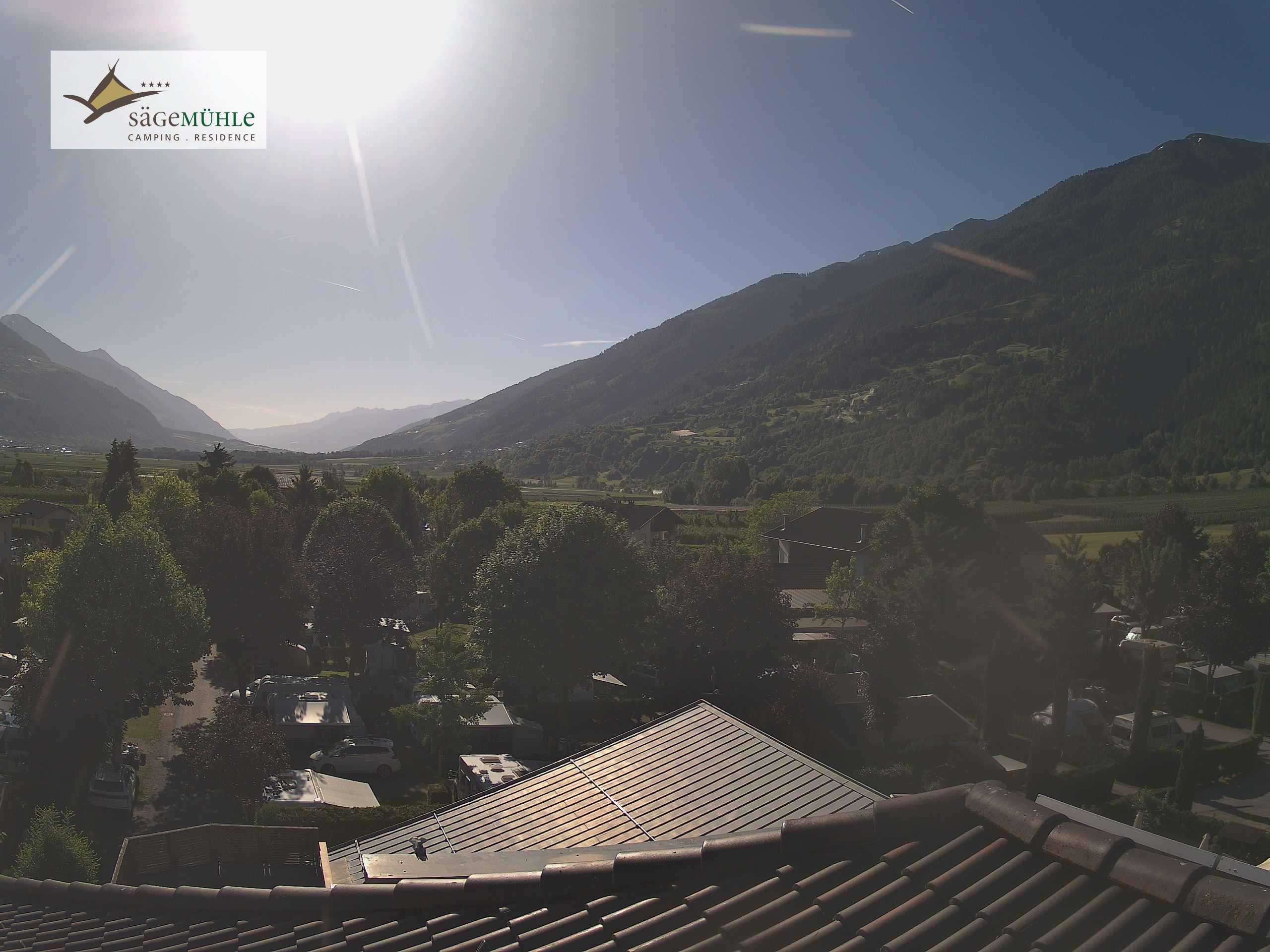 Archiv Foto Webcam Prad am Stilfserjoch – Blick auf den Campingplatz