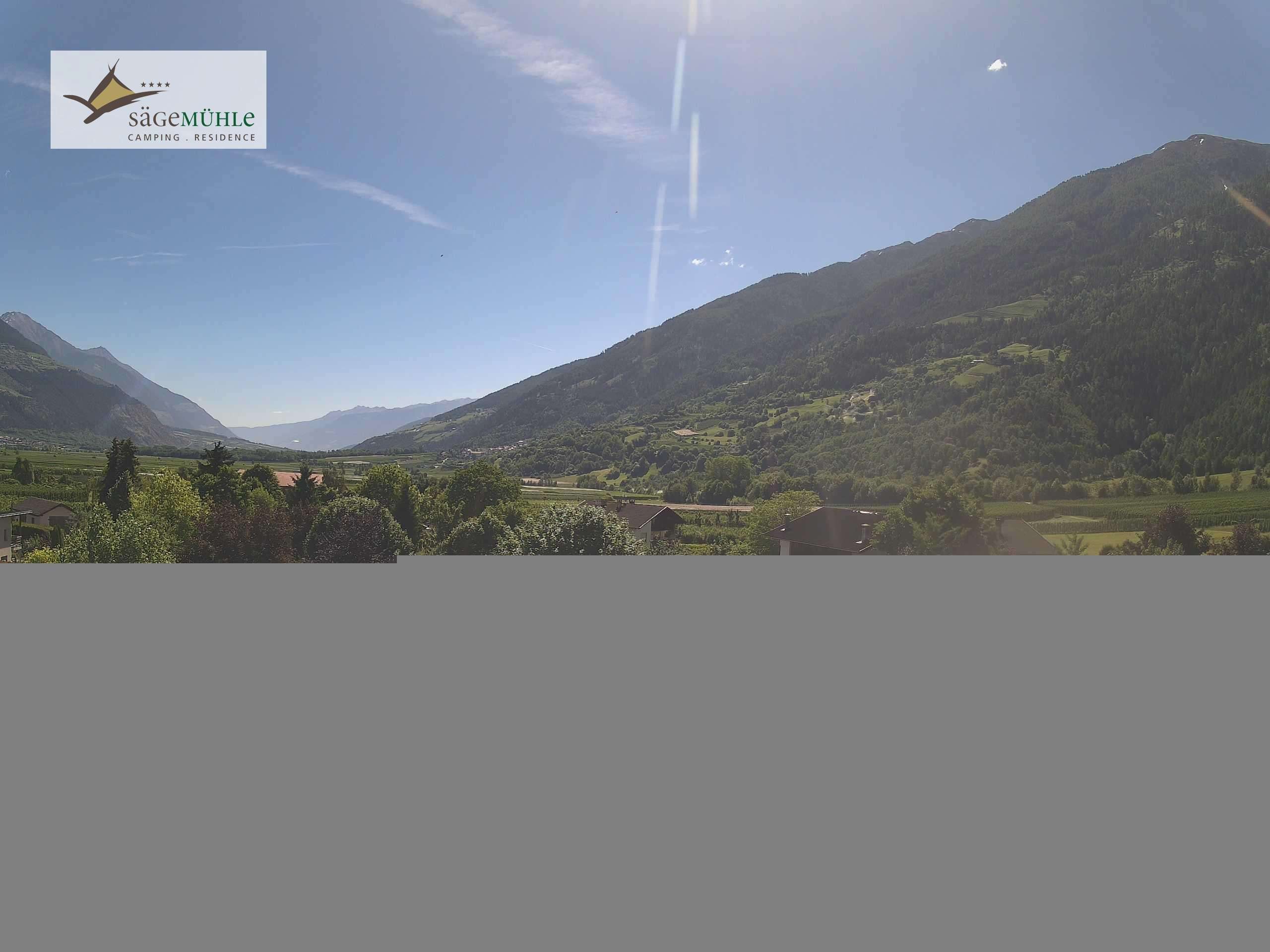 Archiv Foto Webcam Prad am Stilfserjoch – Blick auf den Campingplatz