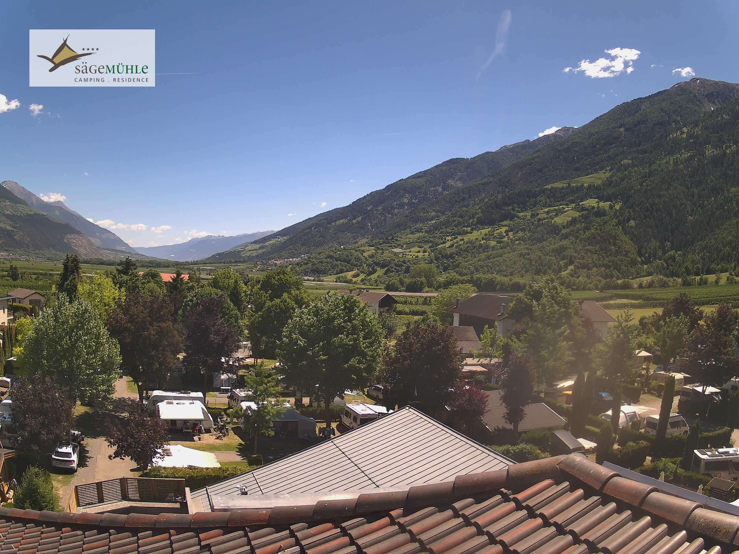 Archiv Foto Webcam Prad am Stilfserjoch – Blick auf den Campingplatz