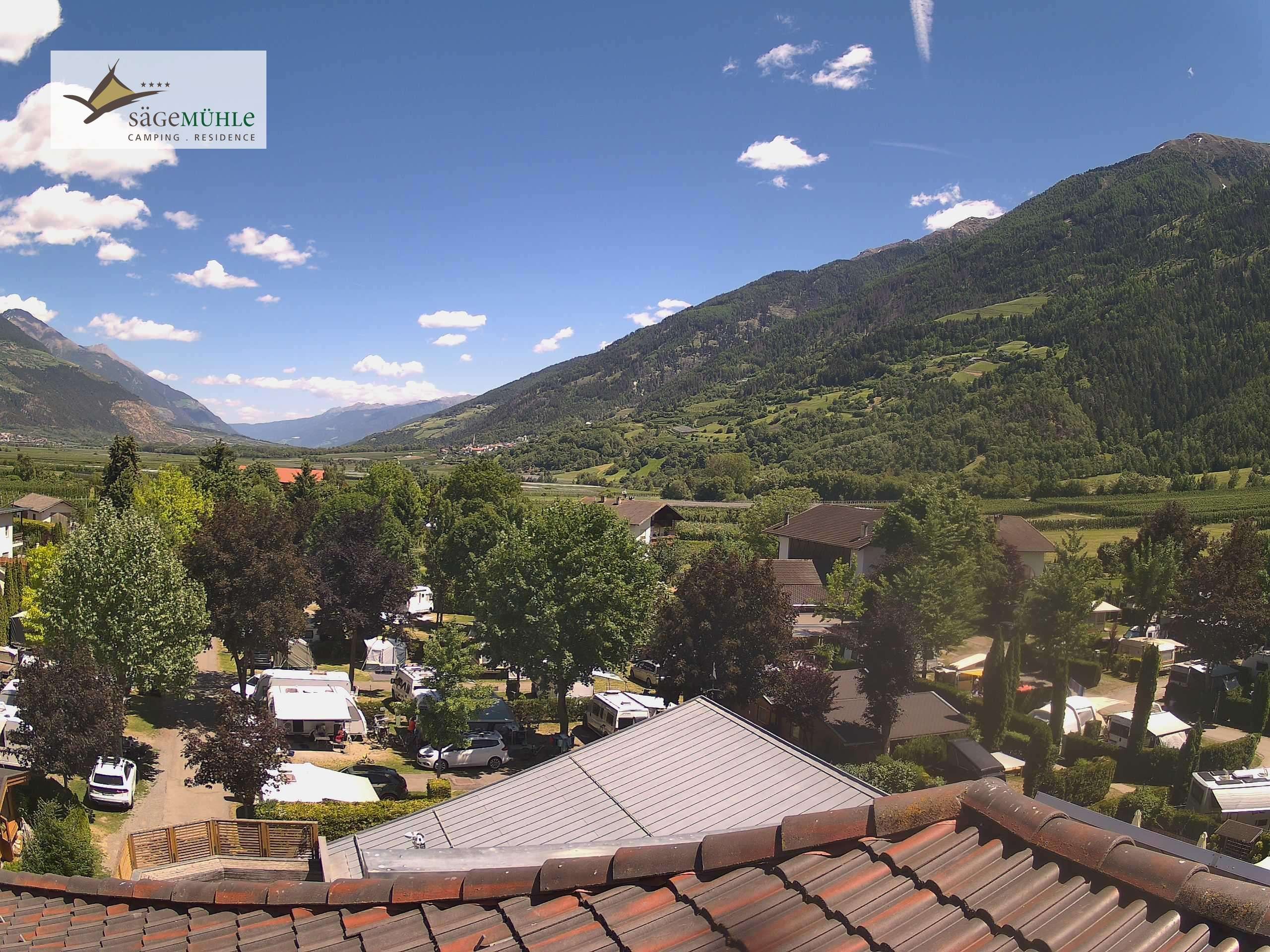 Archiv Foto Webcam Prad am Stilfserjoch – Blick auf den Campingplatz