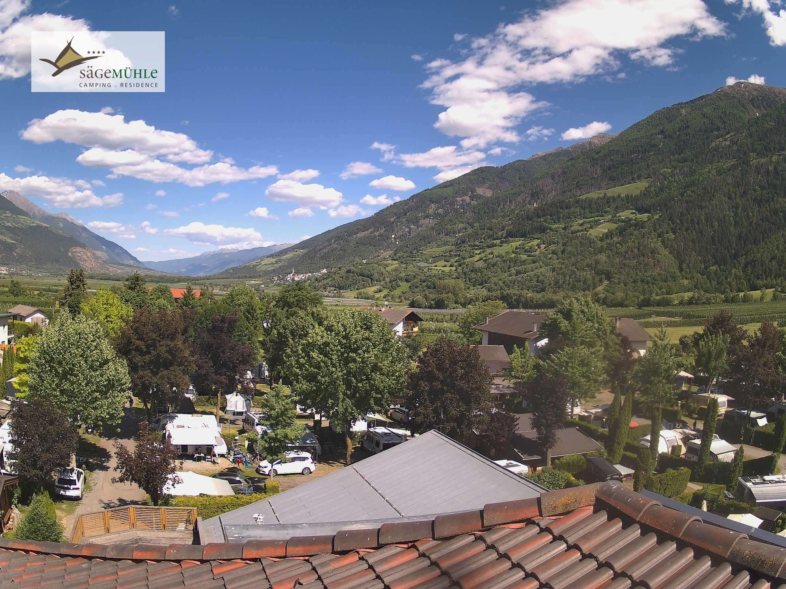 Archiv Foto Webcam Prad am Stilfserjoch – Blick auf den Campingplatz