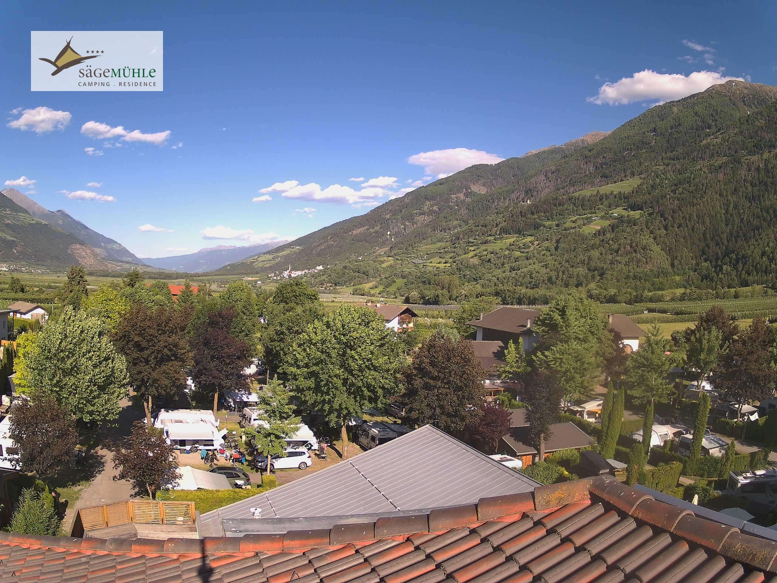 Archiv Foto Webcam Prad am Stilfserjoch – Blick auf den Campingplatz