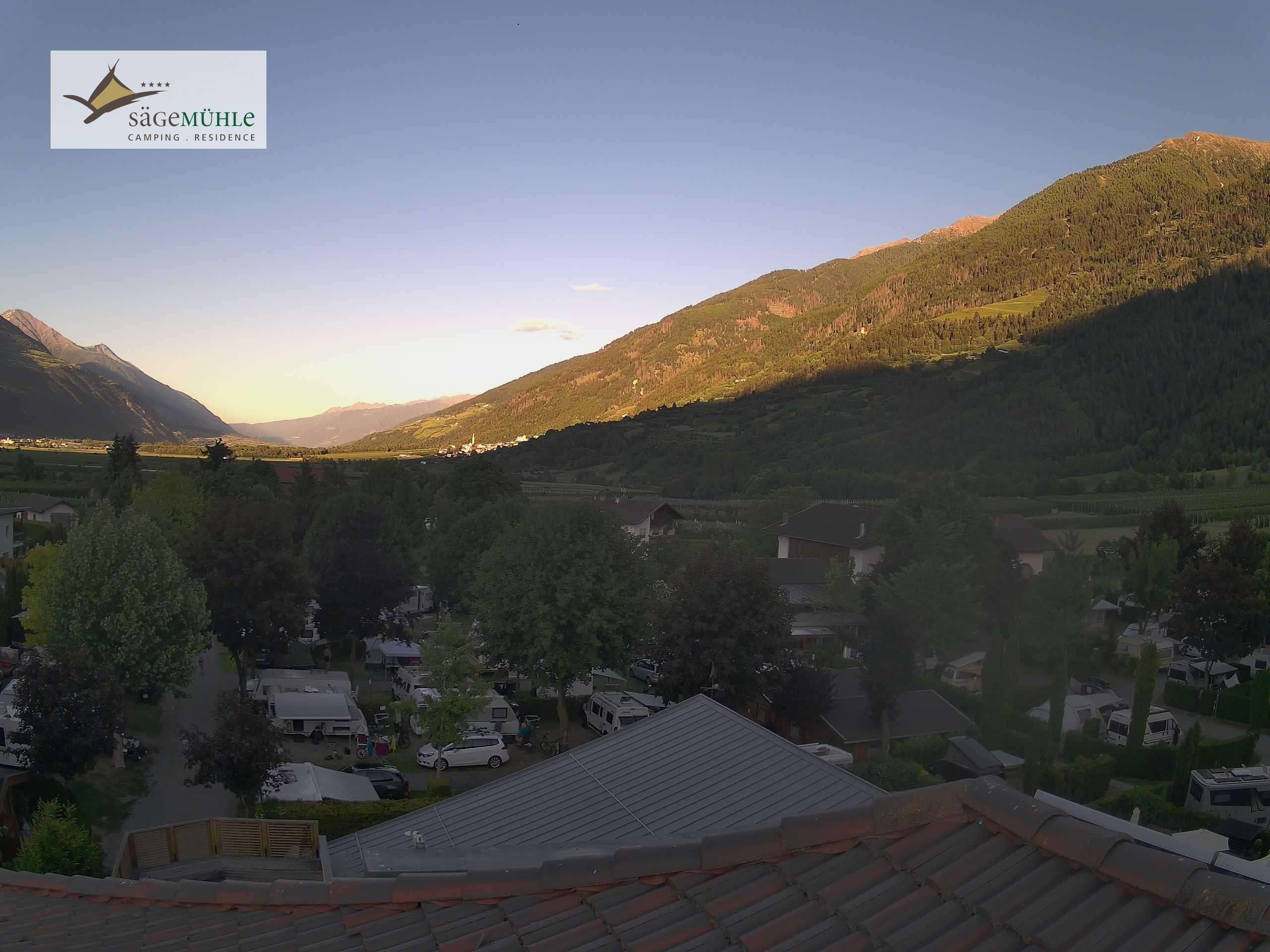 Archiv Foto Webcam Prad am Stilfserjoch – Blick auf den Campingplatz