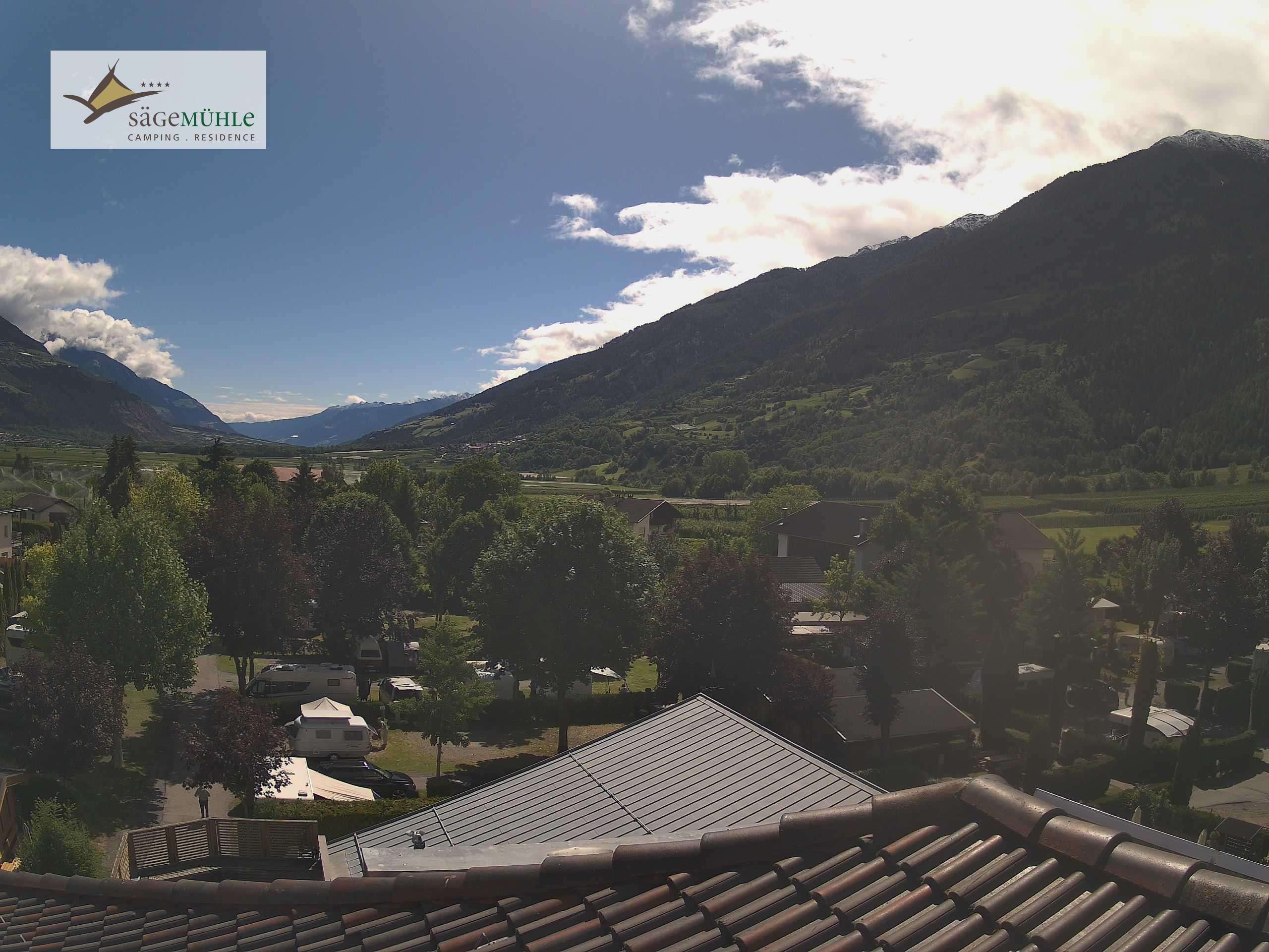 Archiv Foto Webcam Prad am Stilfserjoch – Blick auf den Campingplatz