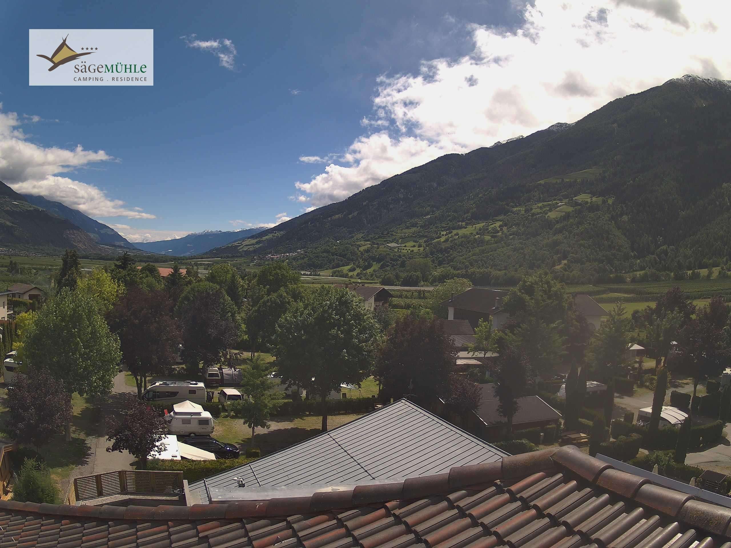 Archiv Foto Webcam Prad am Stilfserjoch – Blick auf den Campingplatz