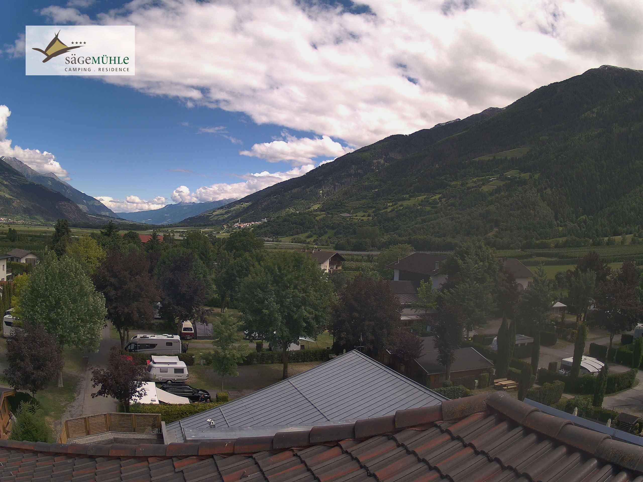 Archiv Foto Webcam Prad am Stilfserjoch – Blick auf den Campingplatz