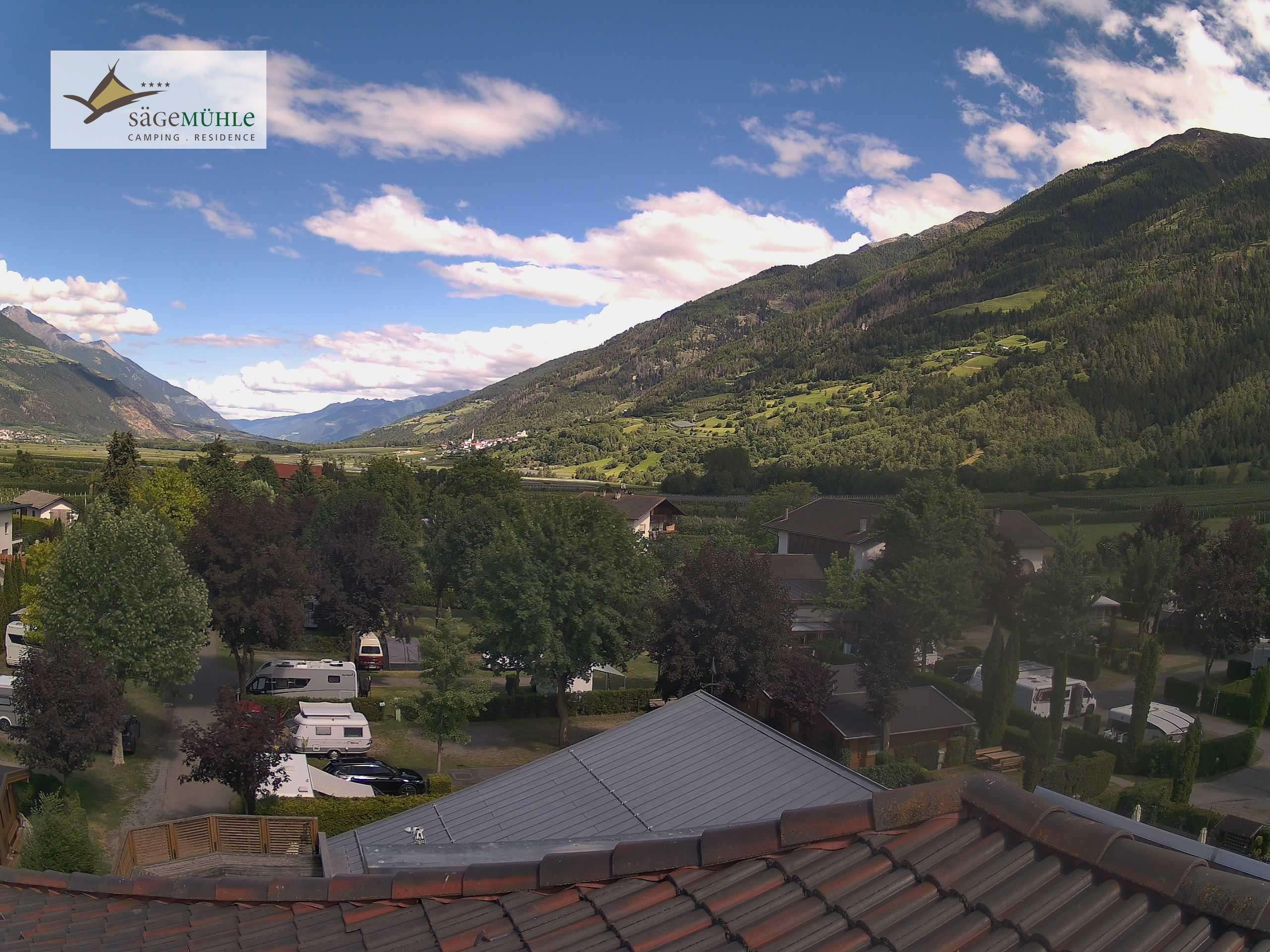Archiv Foto Webcam Prad am Stilfserjoch – Blick auf den Campingplatz