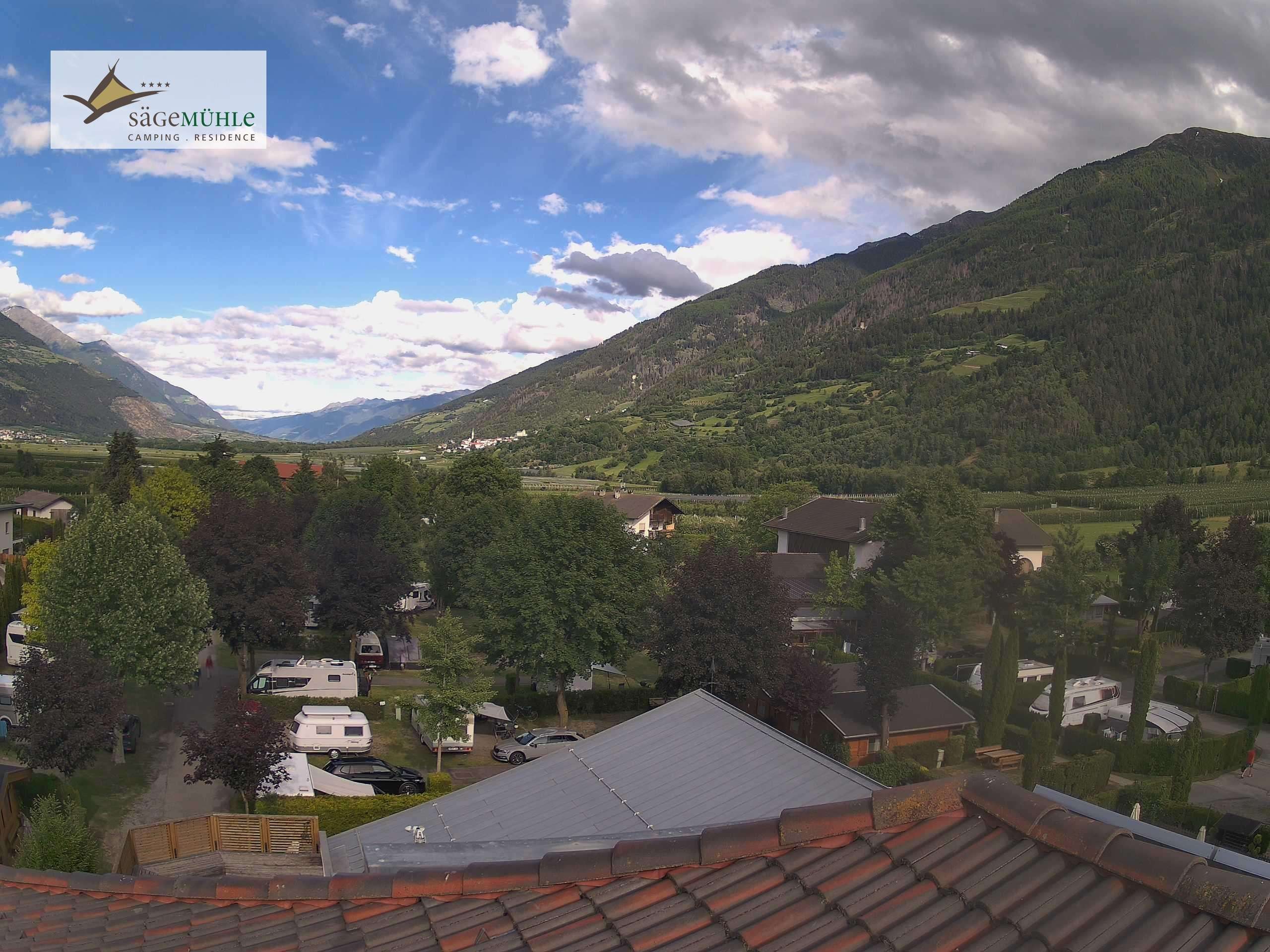 Archiv Foto Webcam Prad am Stilfserjoch – Blick auf den Campingplatz