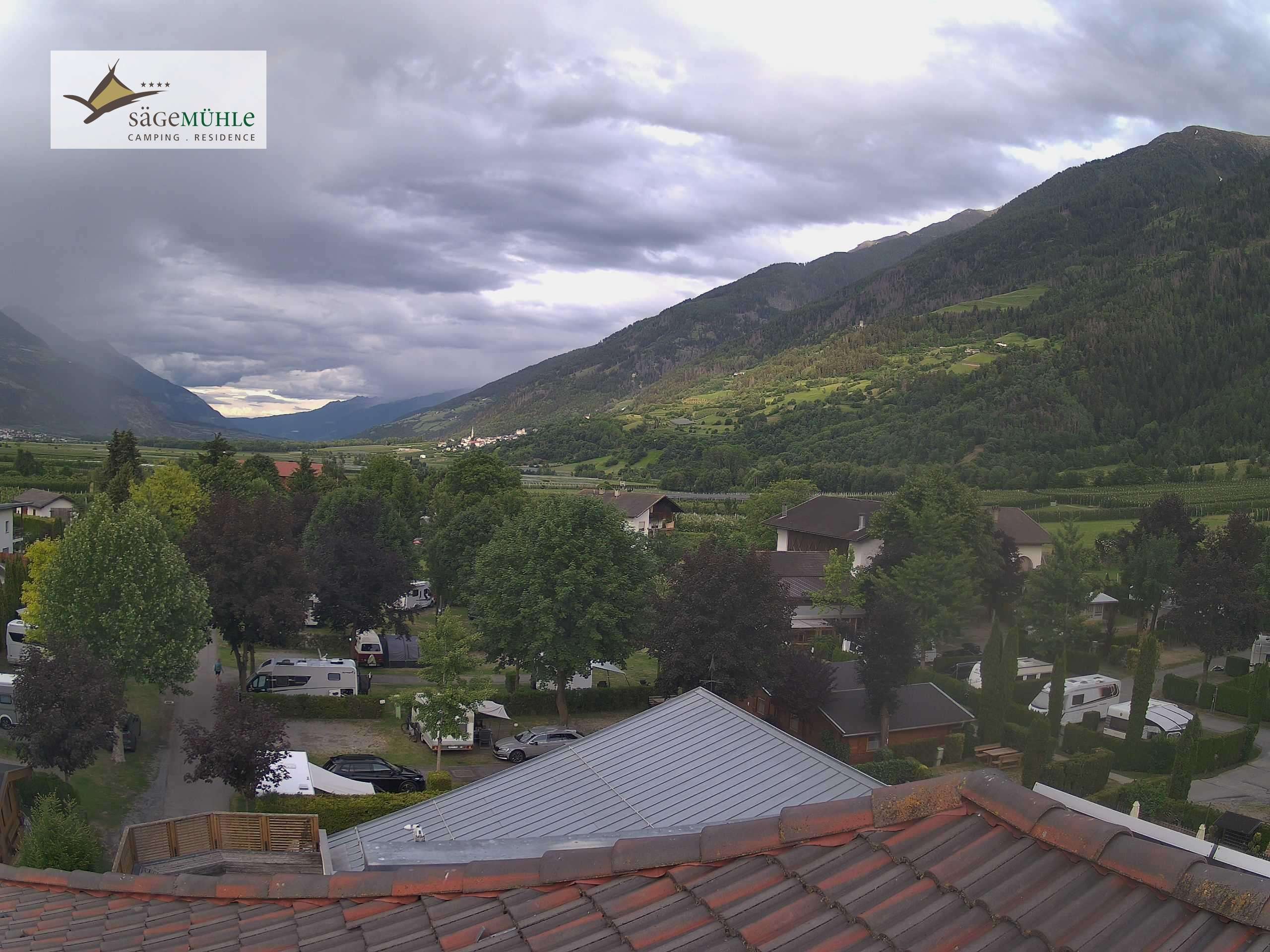 Archiv Foto Webcam Prad am Stilfserjoch – Blick auf den Campingplatz