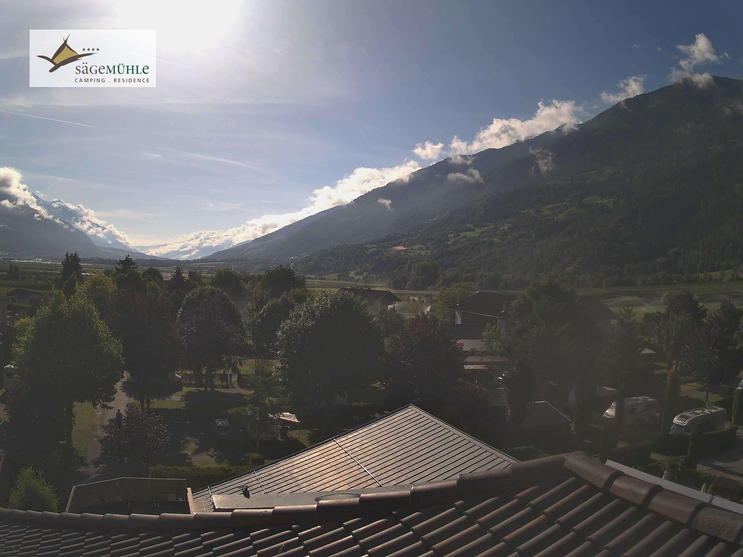 Archiv Foto Webcam Prad am Stilfserjoch – Blick auf den Campingplatz