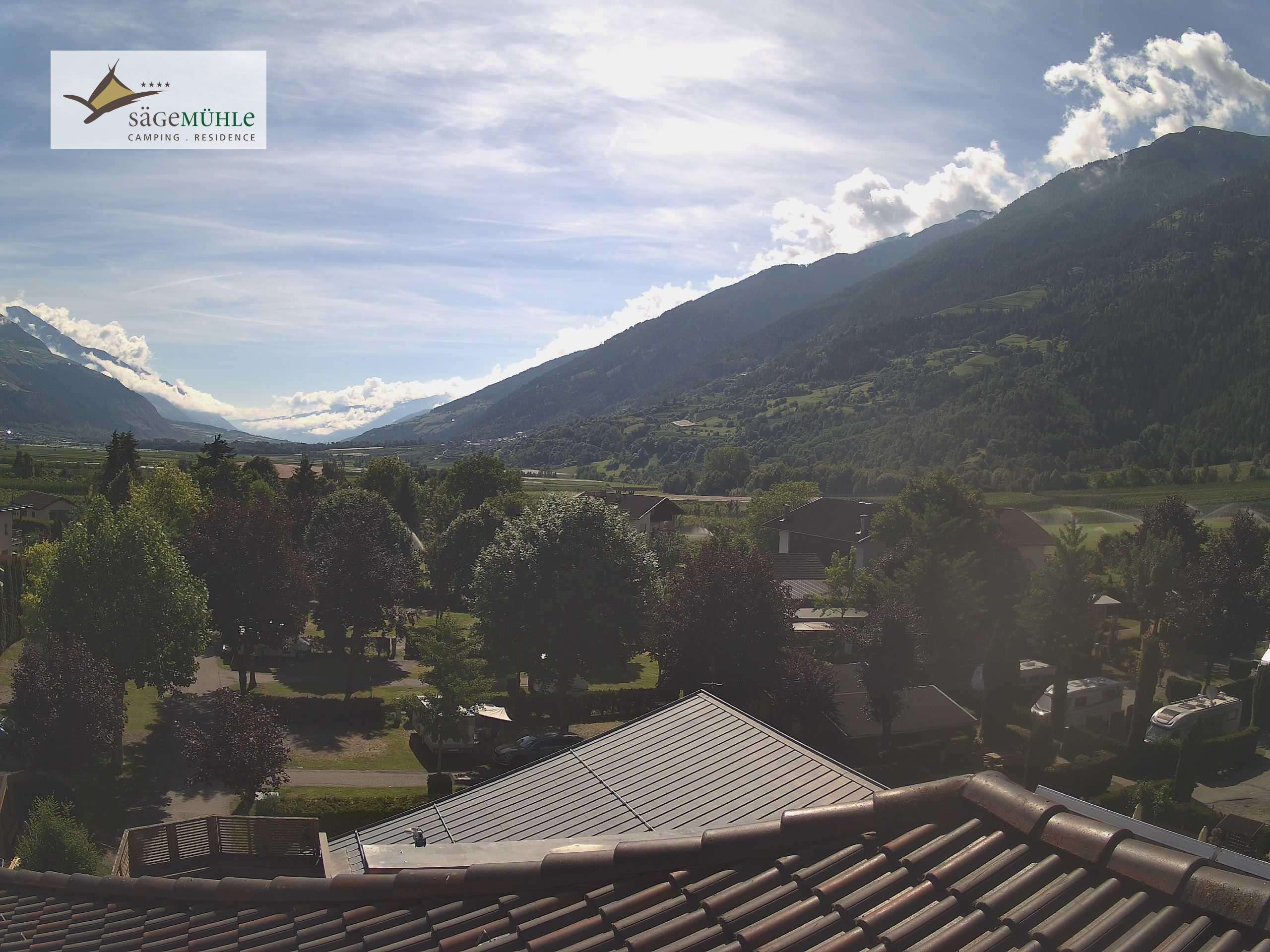 Archiv Foto Webcam Prad am Stilfserjoch – Blick auf den Campingplatz