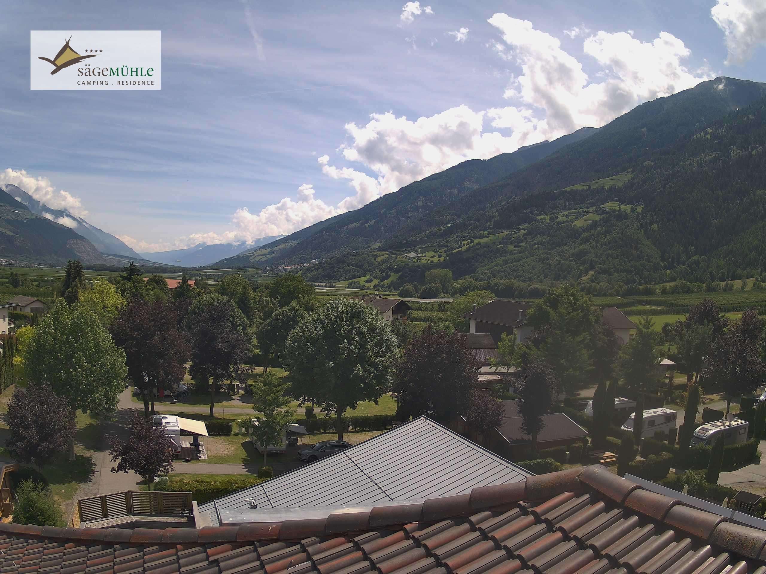 Archiv Foto Webcam Prad am Stilfserjoch – Blick auf den Campingplatz