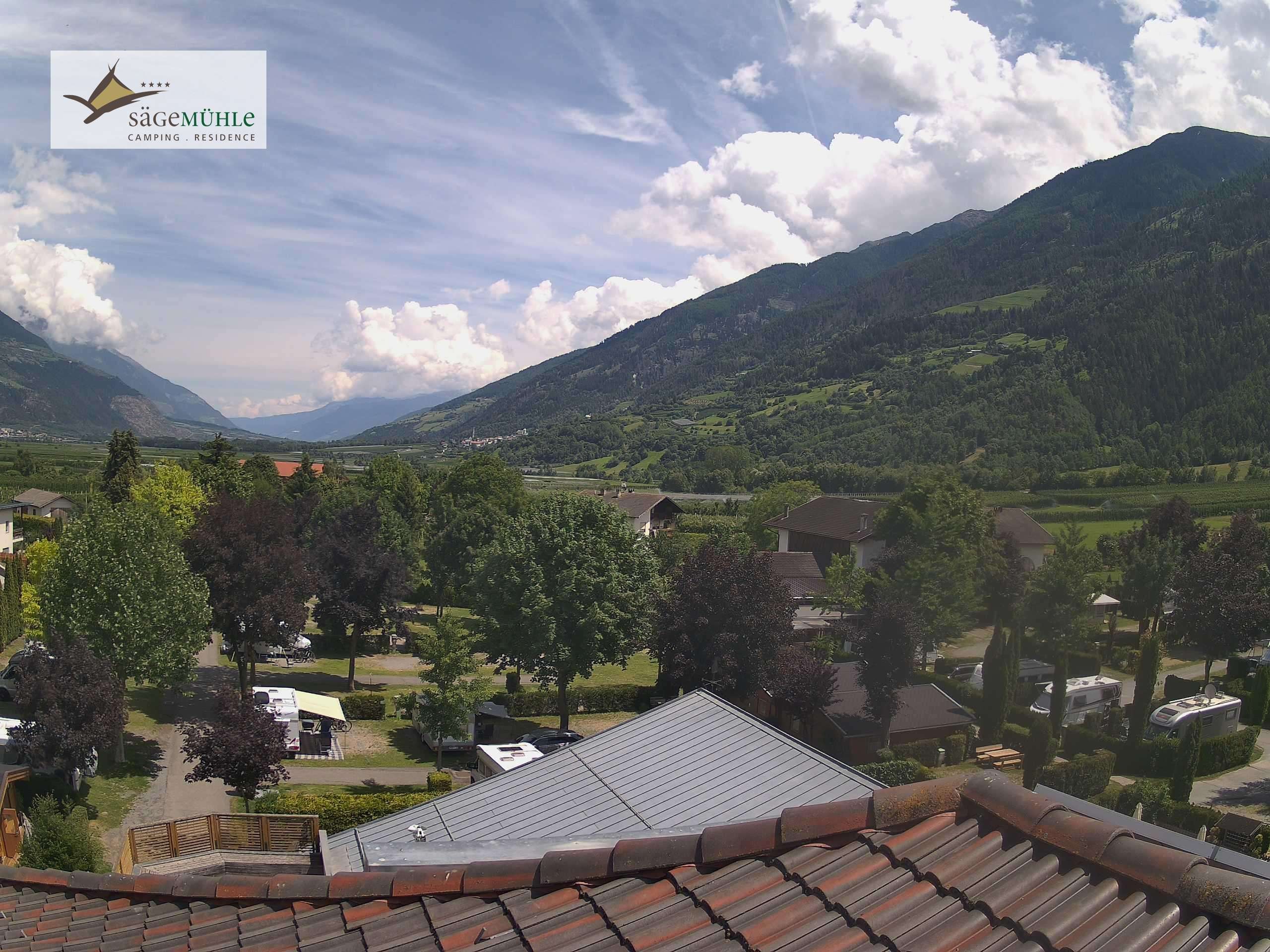 Archiv Foto Webcam Prad am Stilfserjoch – Blick auf den Campingplatz