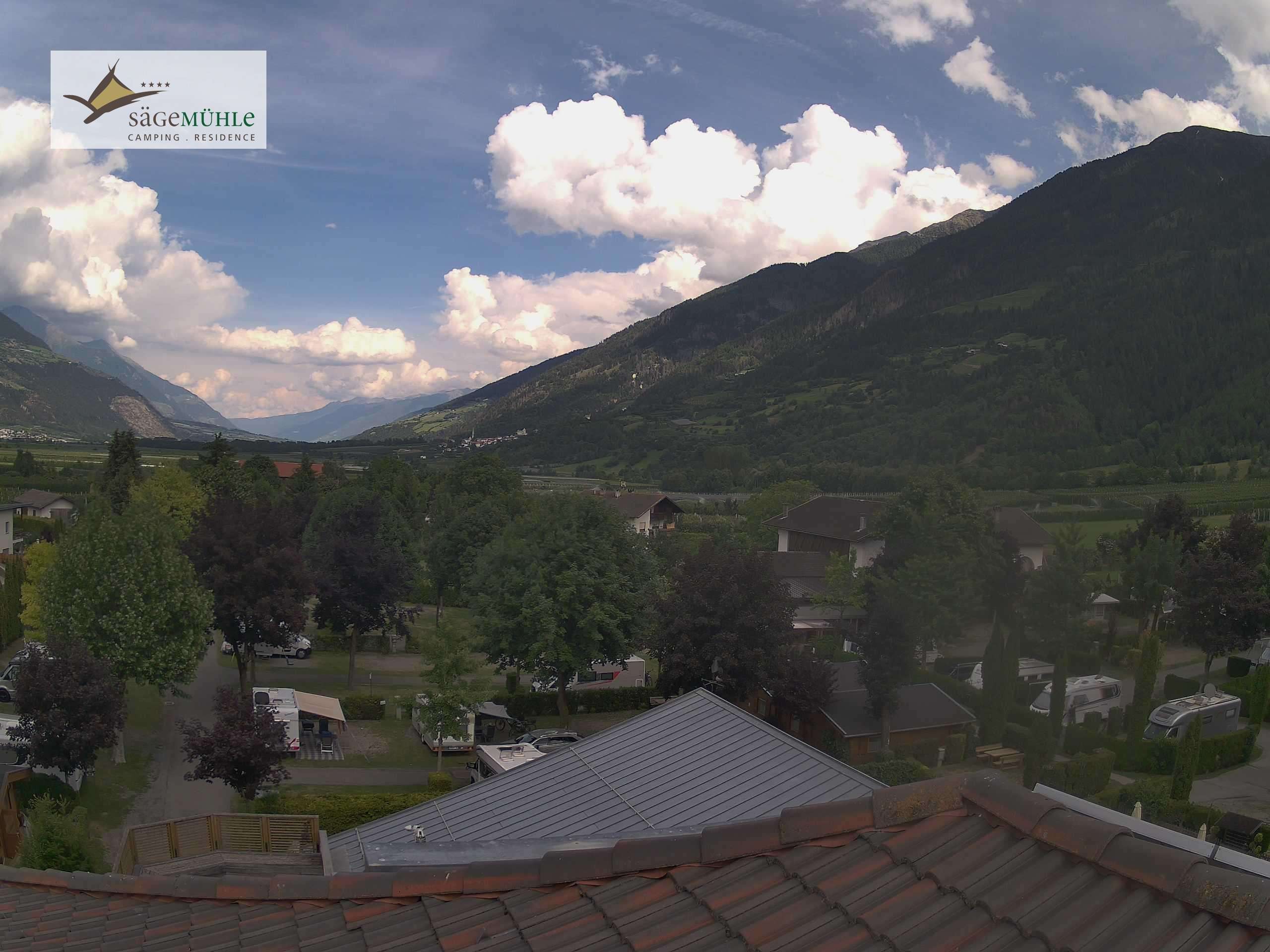Archiv Foto Webcam Prad am Stilfserjoch – Blick auf den Campingplatz