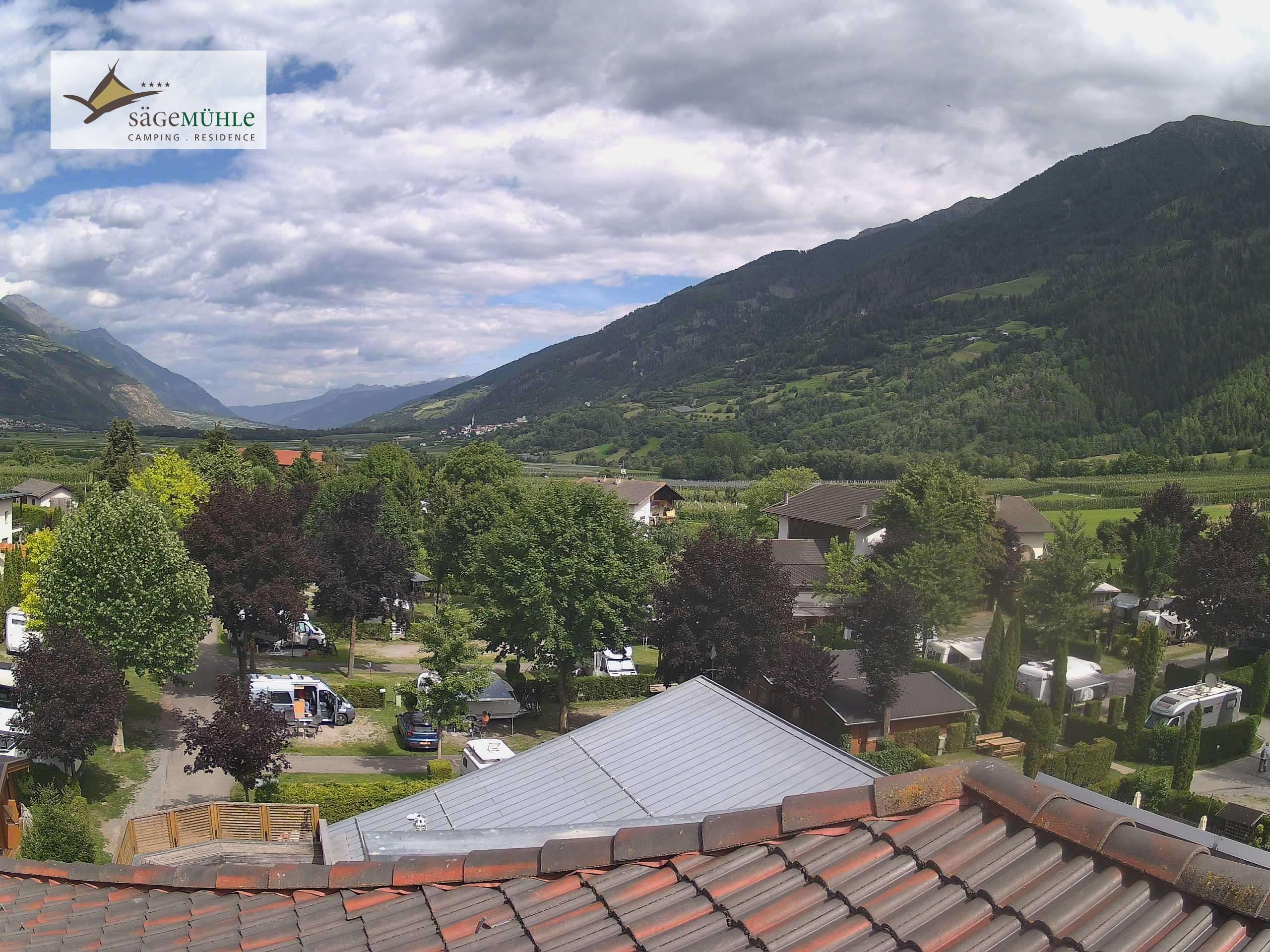 Archiv Foto Webcam Prad am Stilfserjoch – Blick auf den Campingplatz