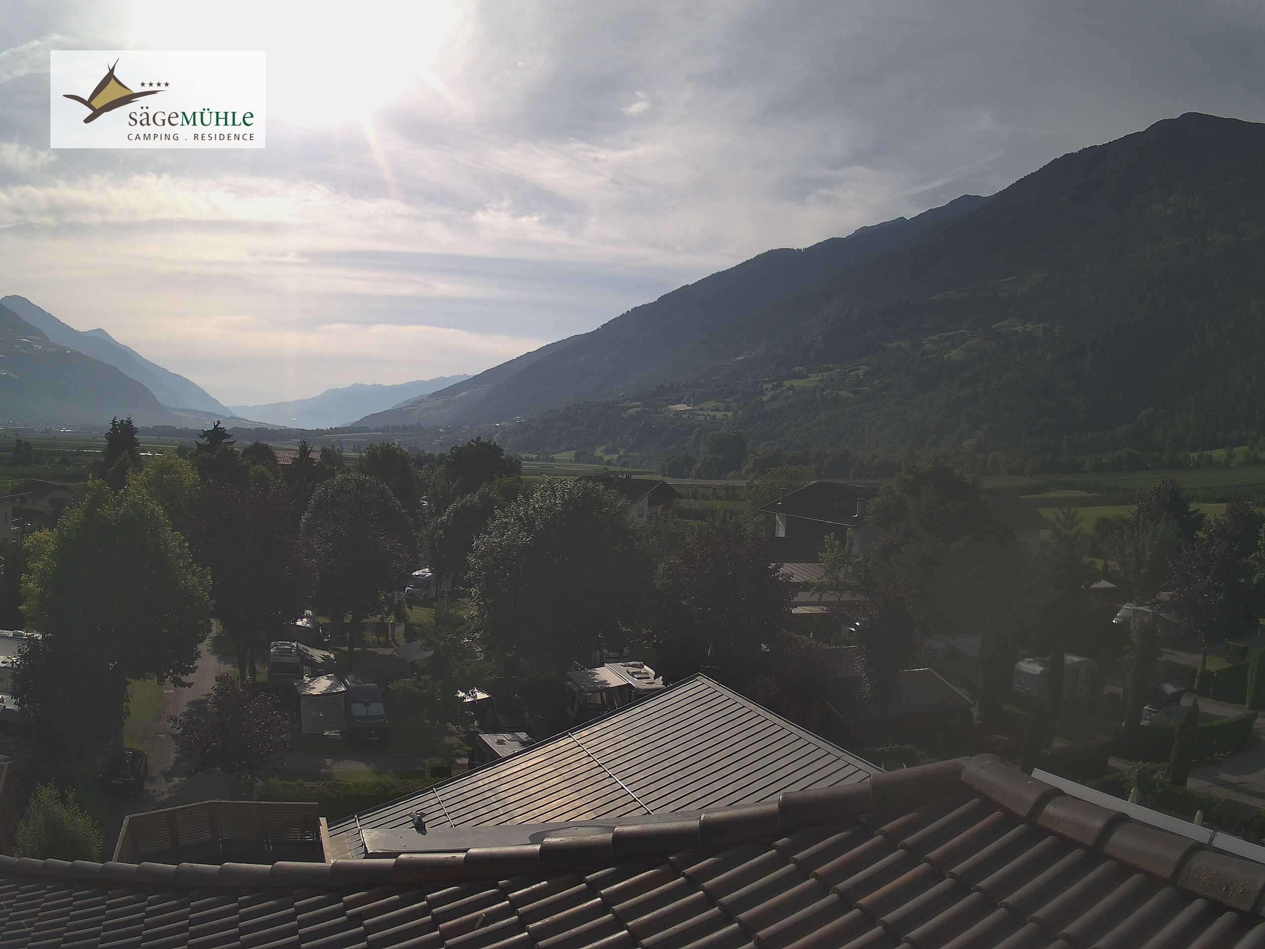 Archiv Foto Webcam Prad am Stilfserjoch – Blick auf den Campingplatz