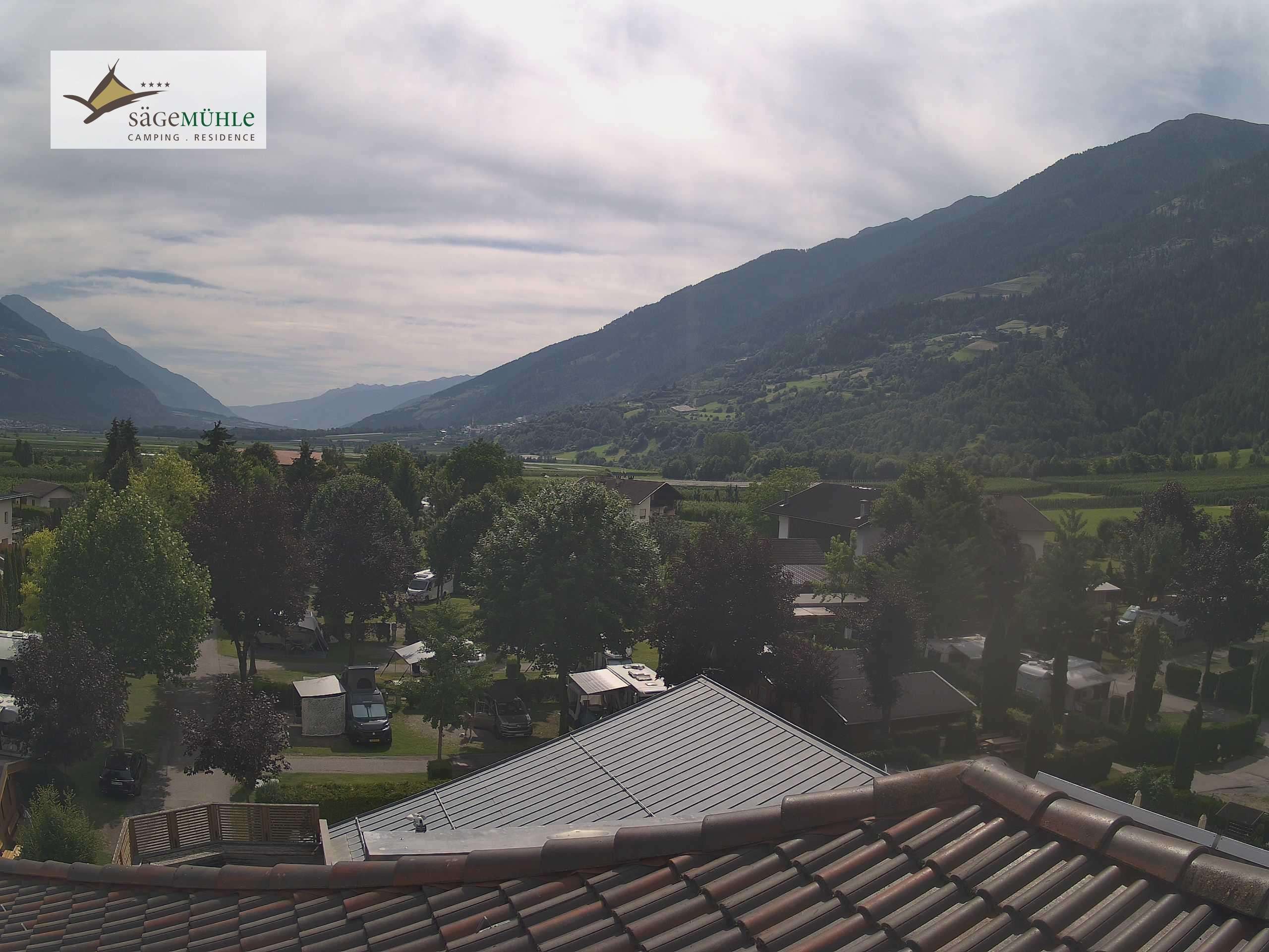 Archiv Foto Webcam Prad am Stilfserjoch – Blick auf den Campingplatz