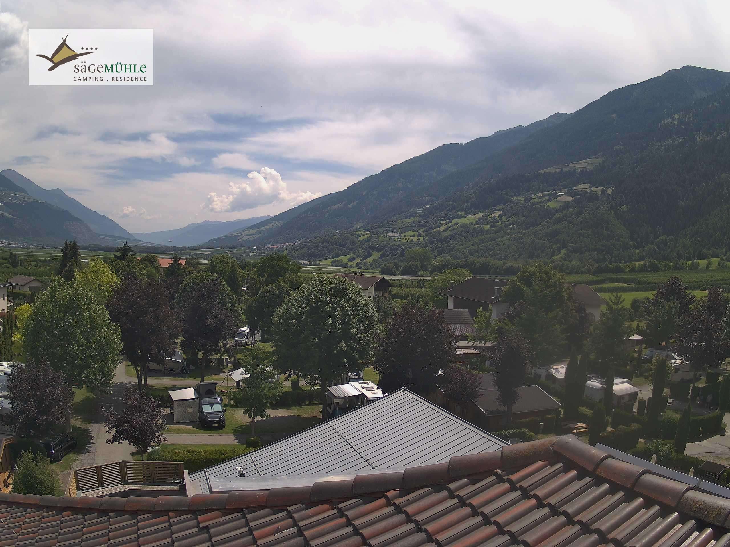 Archiv Foto Webcam Prad am Stilfserjoch – Blick auf den Campingplatz