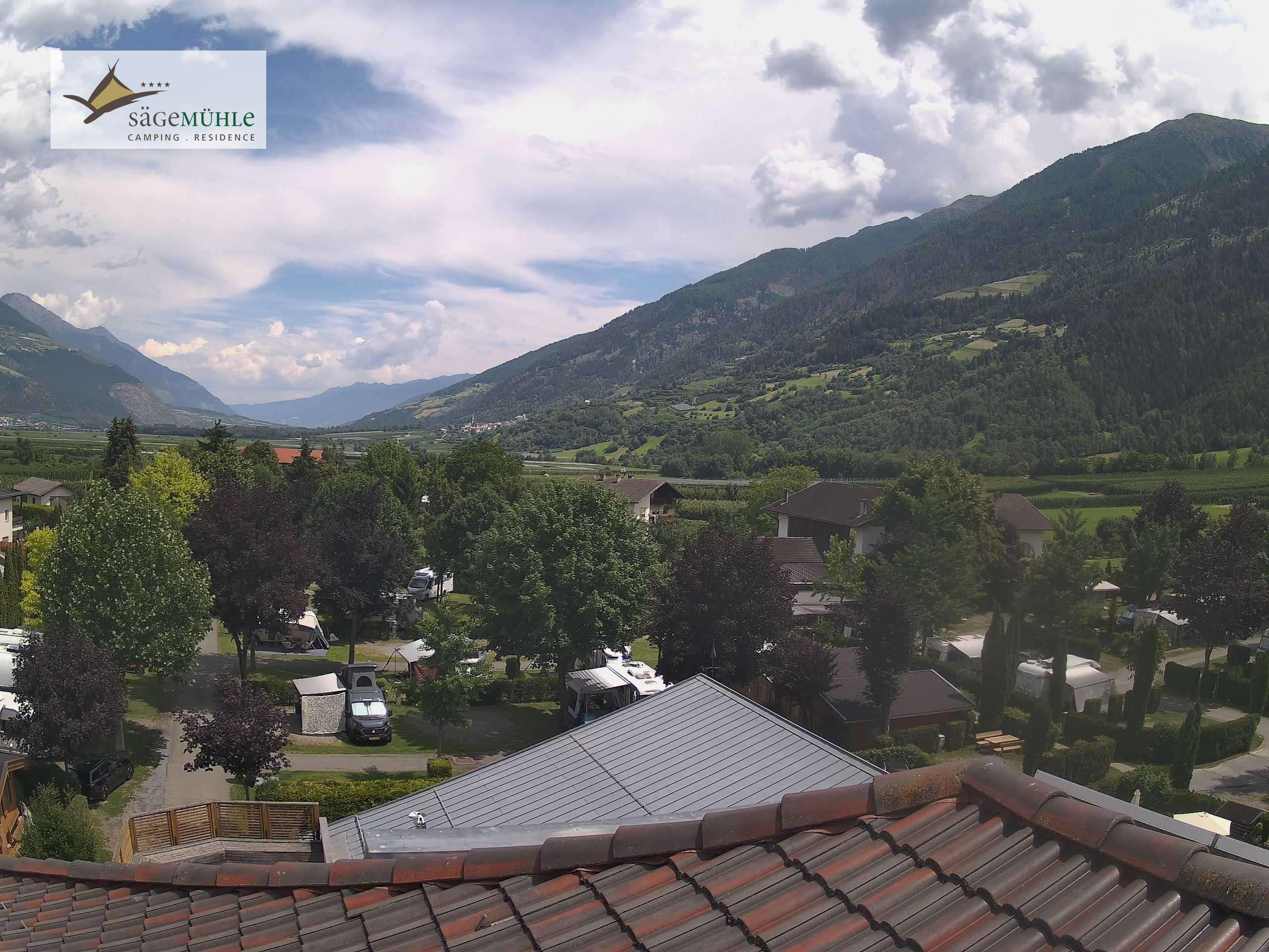 Archiv Foto Webcam Prad am Stilfserjoch – Blick auf den Campingplatz