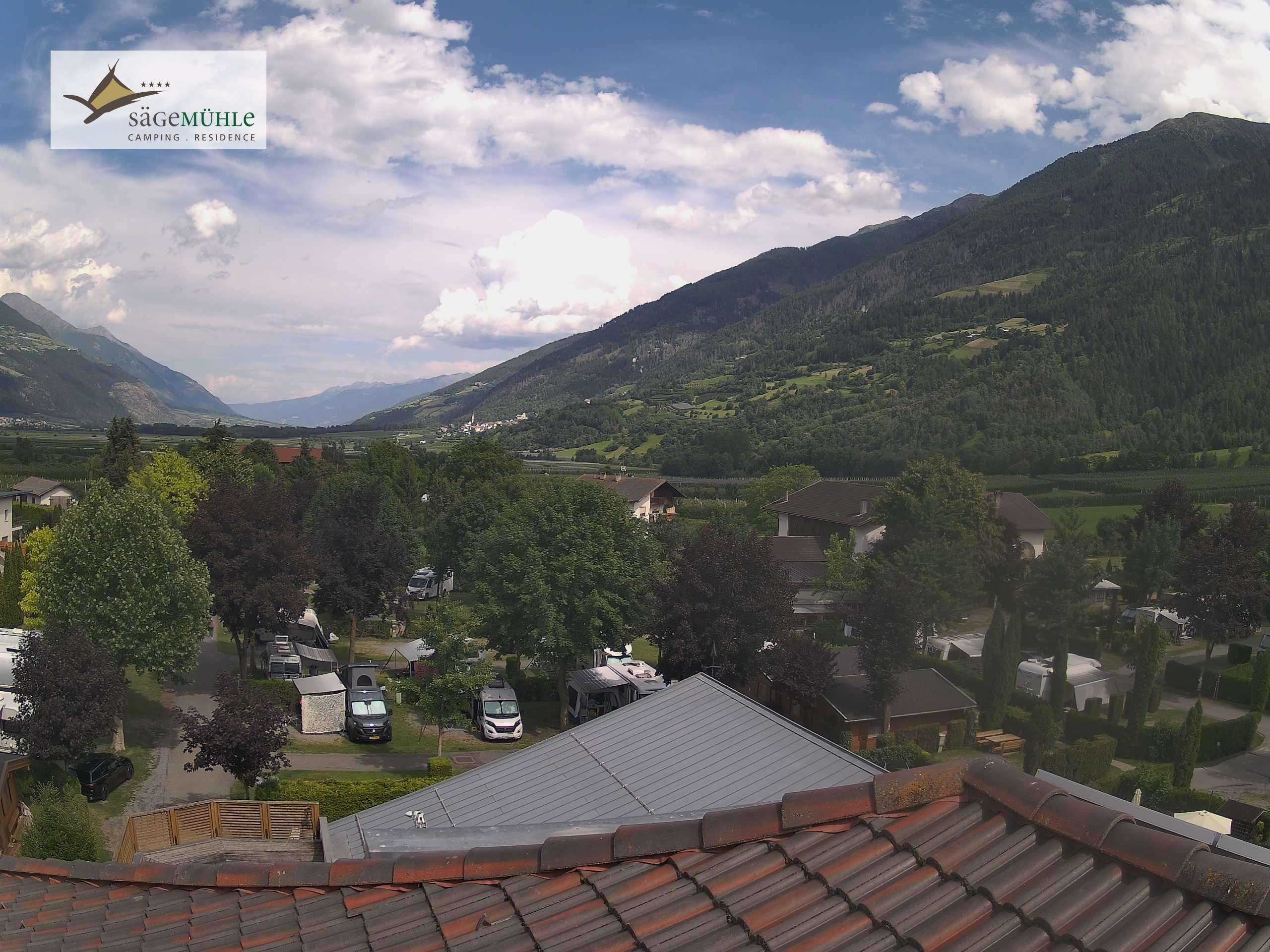 Archiv Foto Webcam Prad am Stilfserjoch – Blick auf den Campingplatz