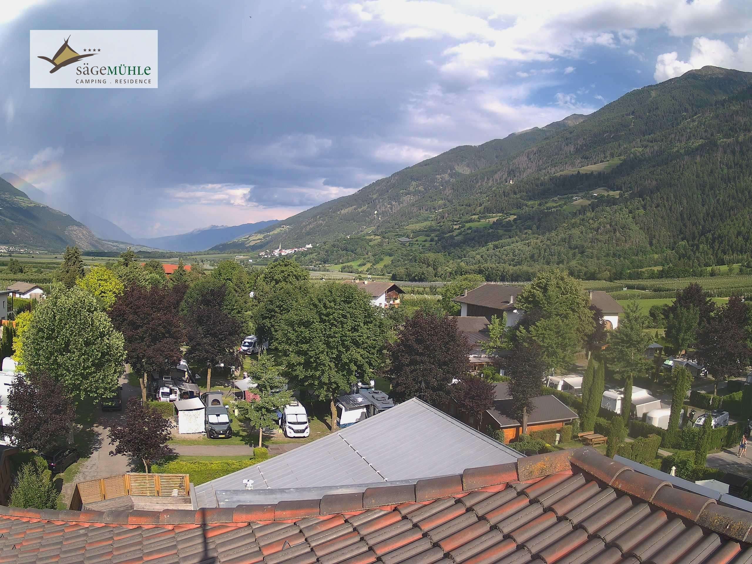 Archiv Foto Webcam Prad am Stilfserjoch – Blick auf den Campingplatz