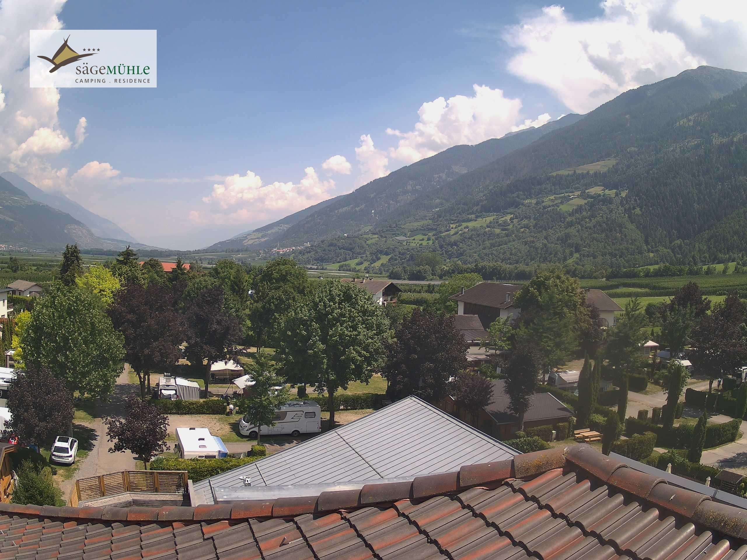 Archiv Foto Webcam Prad am Stilfserjoch – Blick auf den Campingplatz