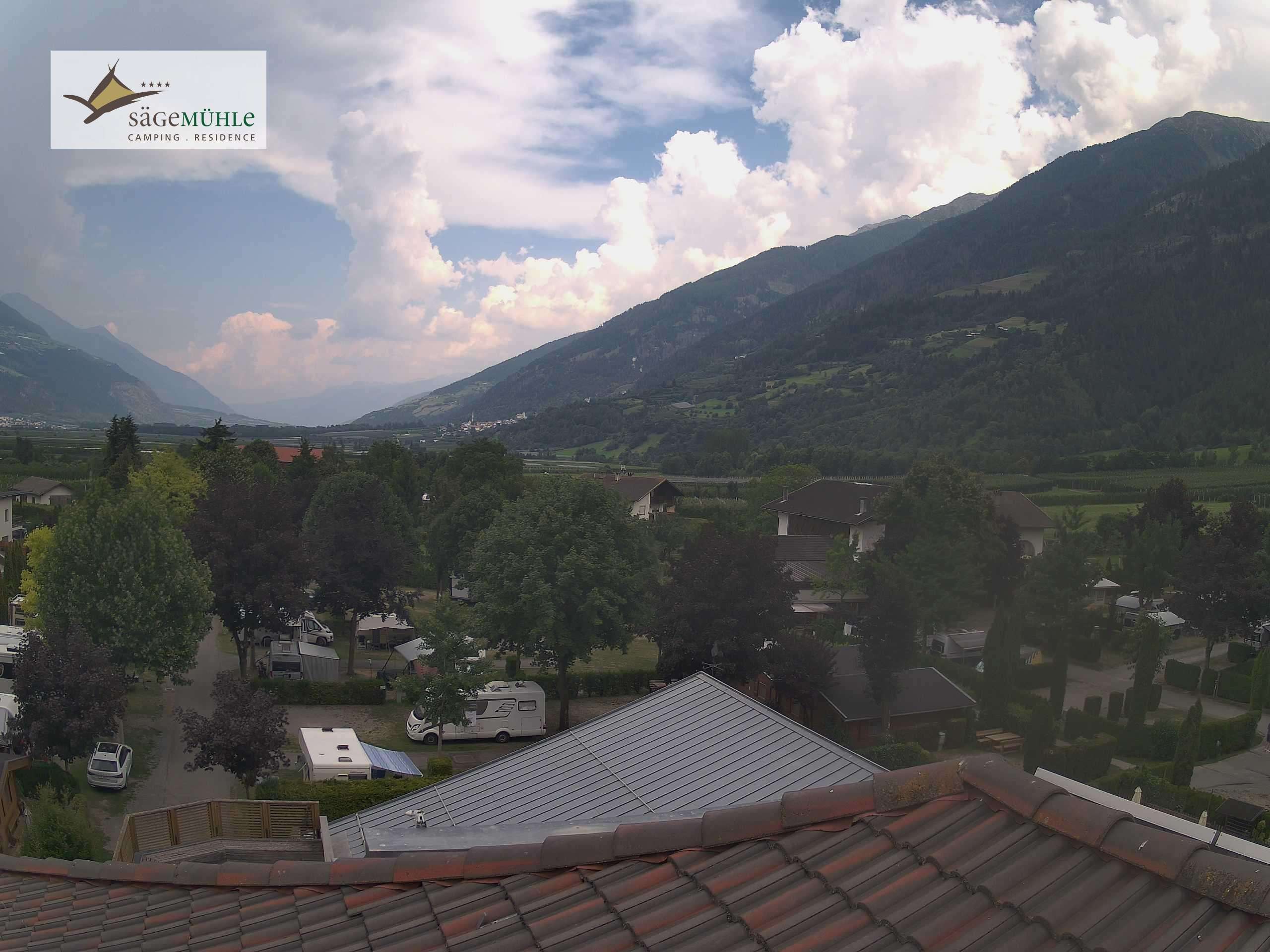 Archiv Foto Webcam Prad am Stilfserjoch – Blick auf den Campingplatz
