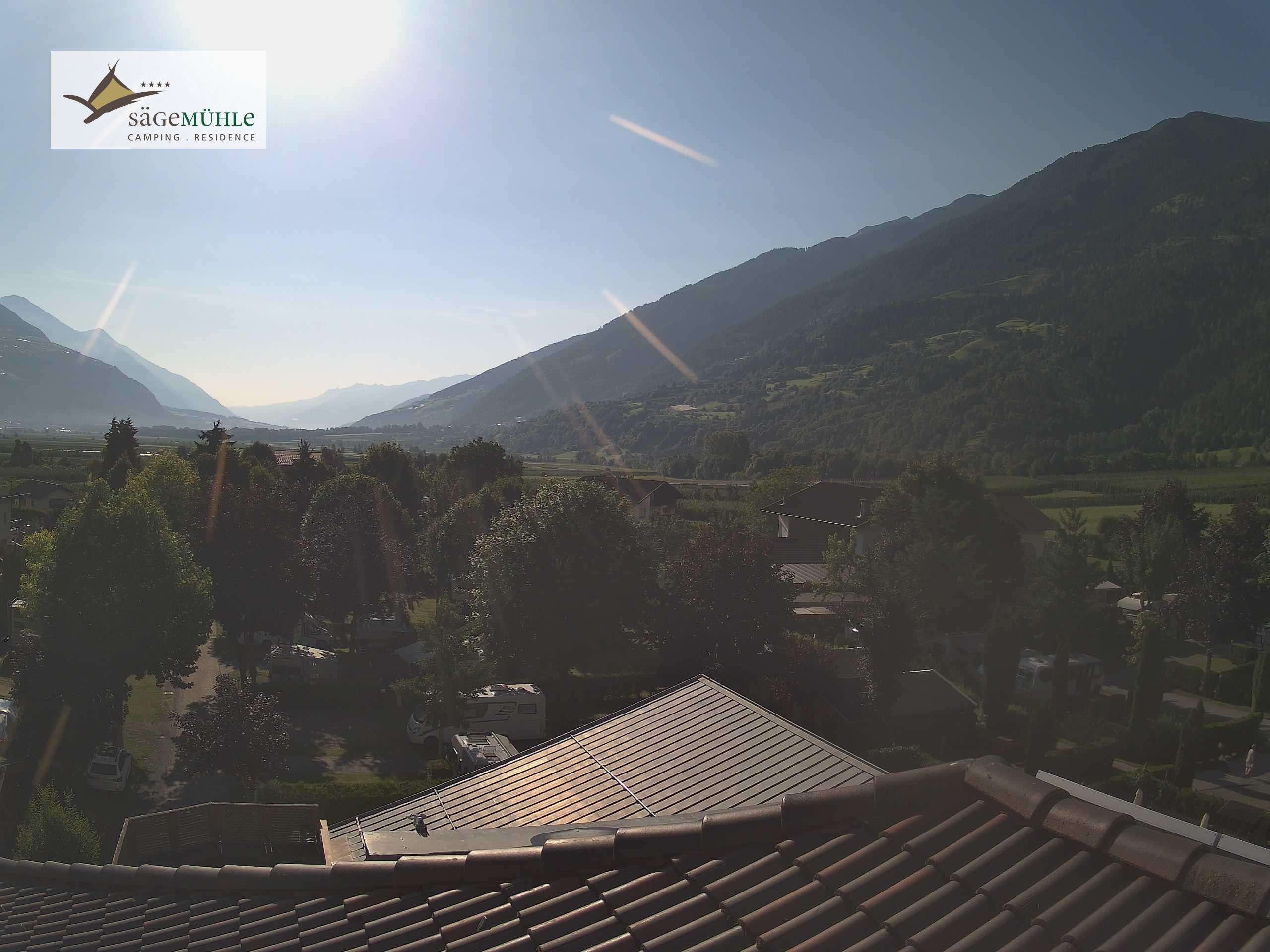 Archiv Foto Webcam Prad am Stilfserjoch – Blick auf den Campingplatz