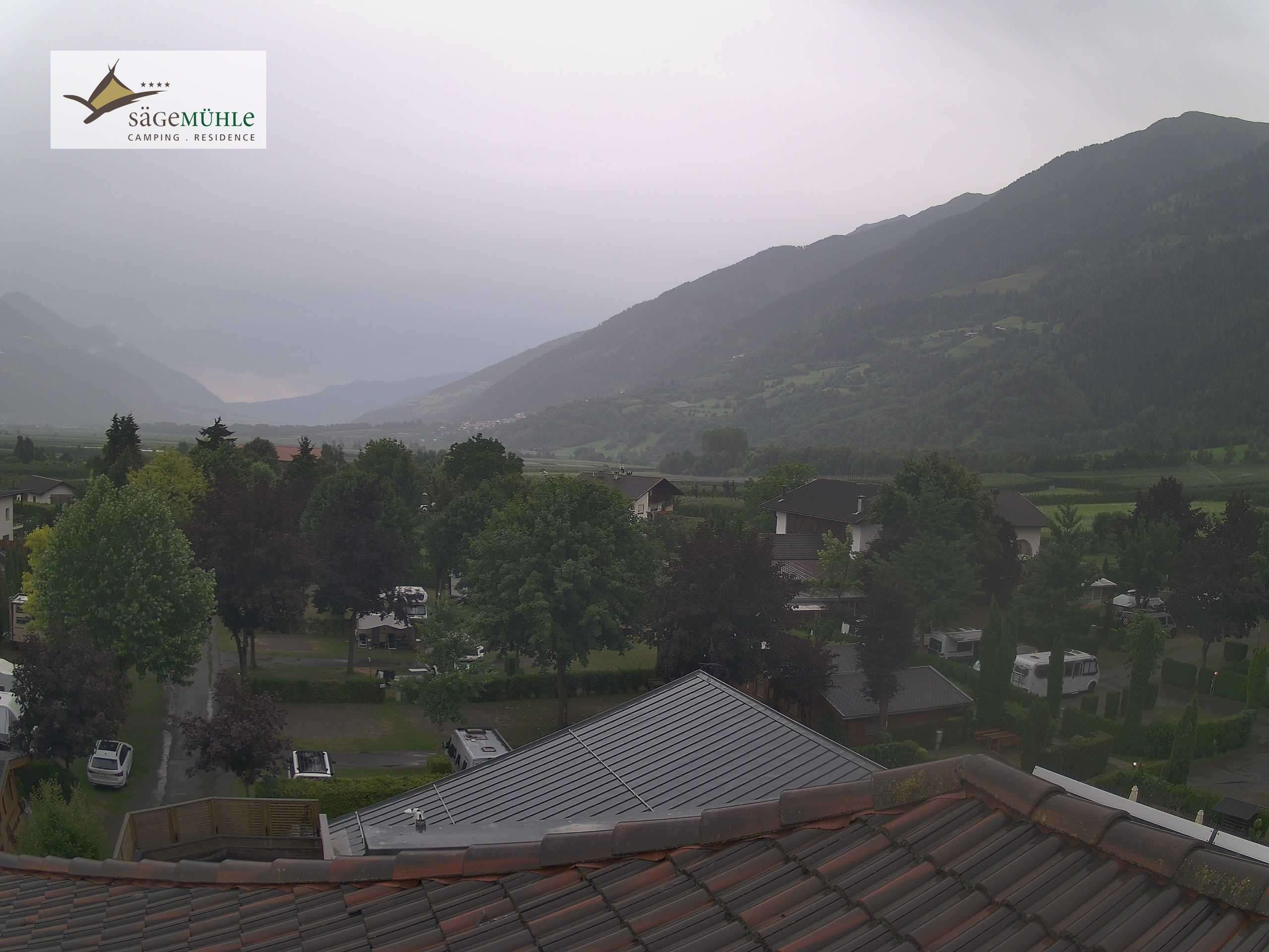 Archiv Foto Webcam Prad am Stilfserjoch – Blick auf den Campingplatz