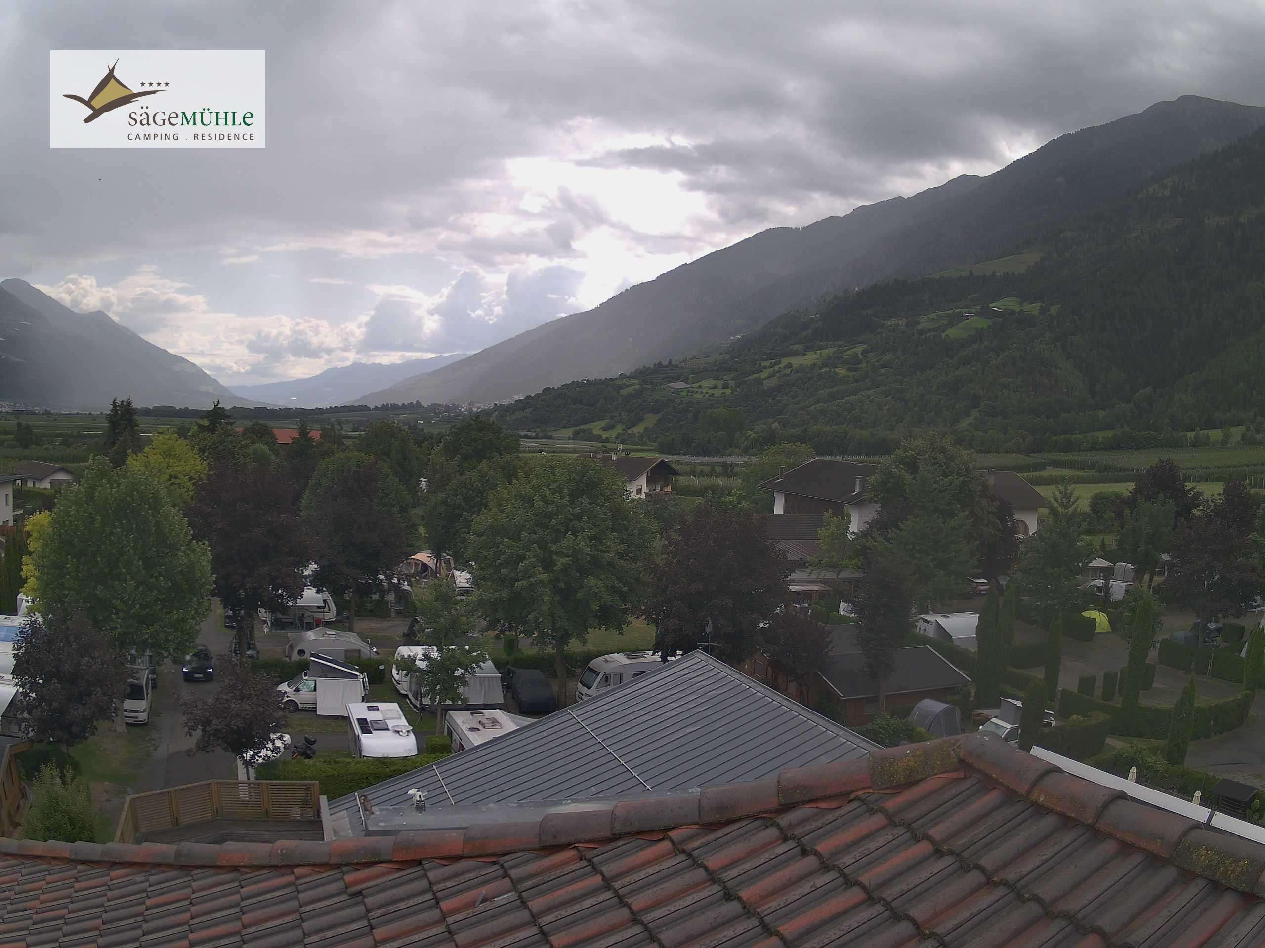Archiv Foto Webcam Prad am Stilfserjoch – Blick auf den Campingplatz